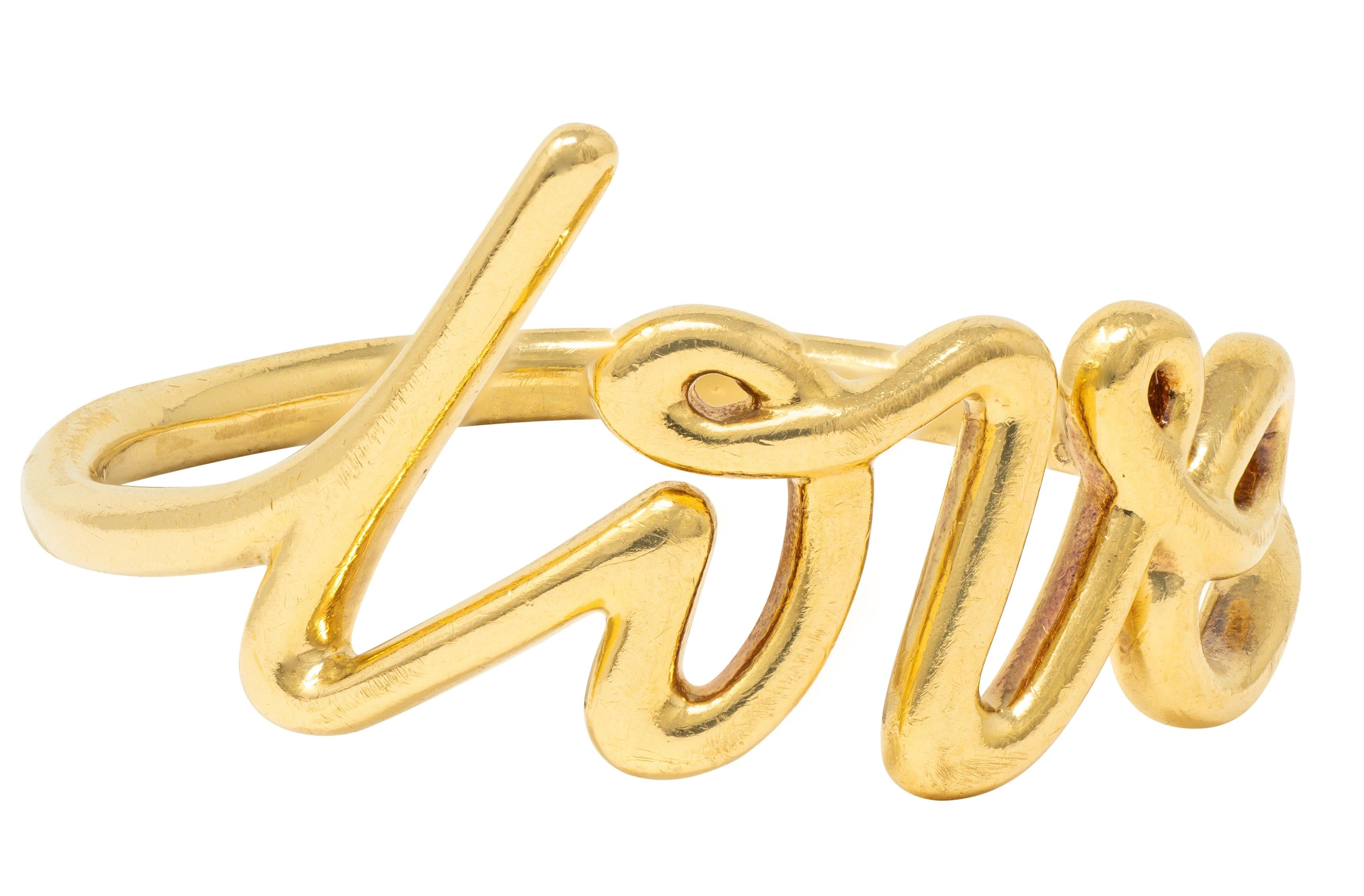 Tiffany & Co. Paloma Picasso Contemporary 18 Karat Yellow Gold Love Band Ring