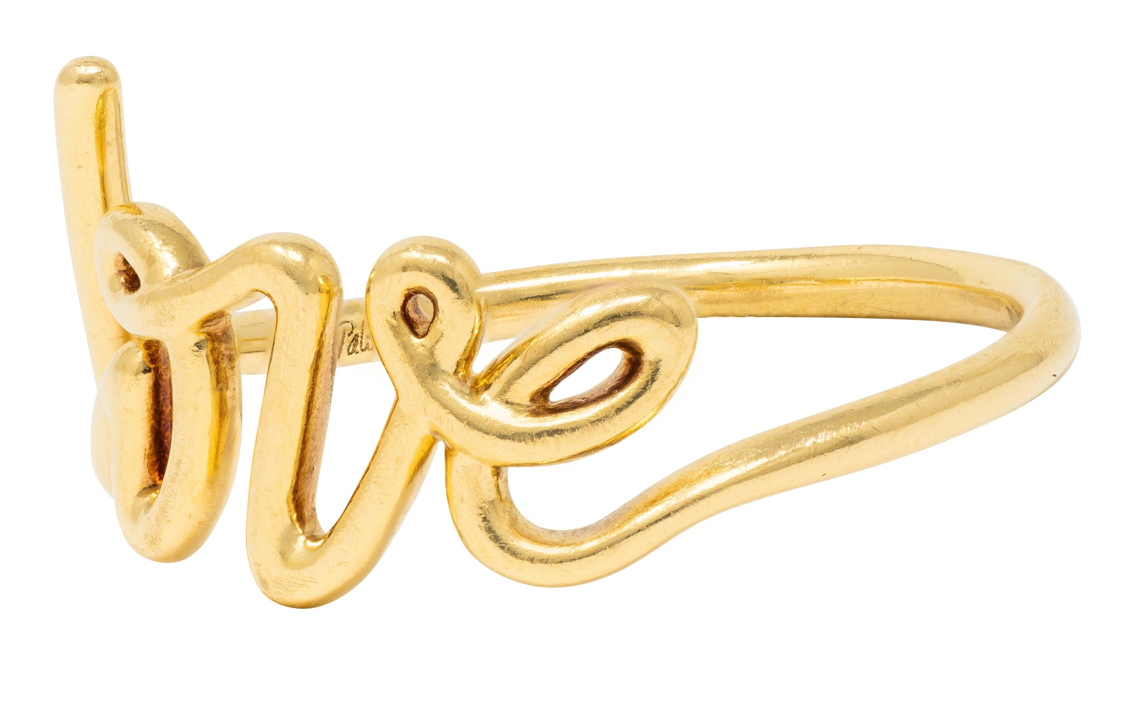 Tiffany & Co. Paloma Picasso Contemporary 18 Karat Yellow Gold Love Band Ring