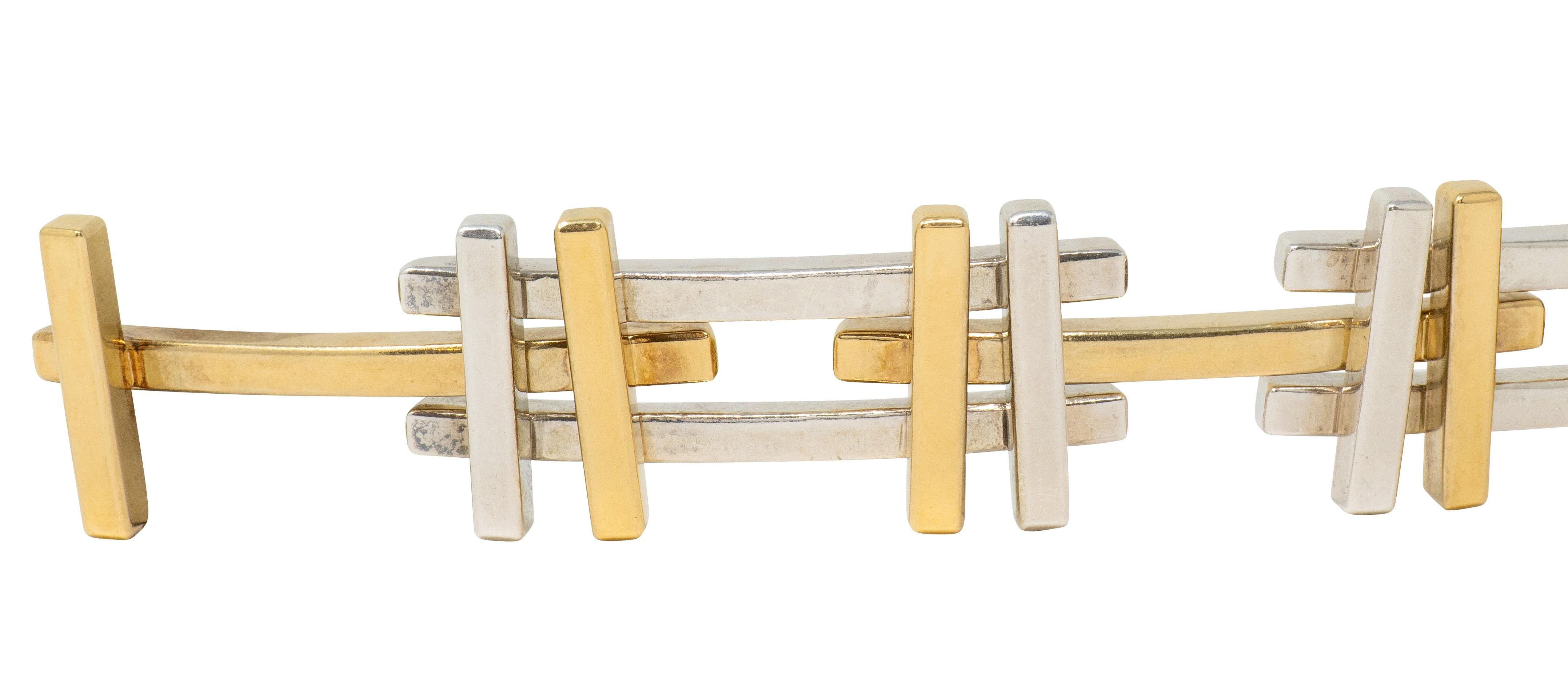 Tiffany & Co. Frank Gehry 2006 18K Gold Sterling Silver Axis Link Bracelet