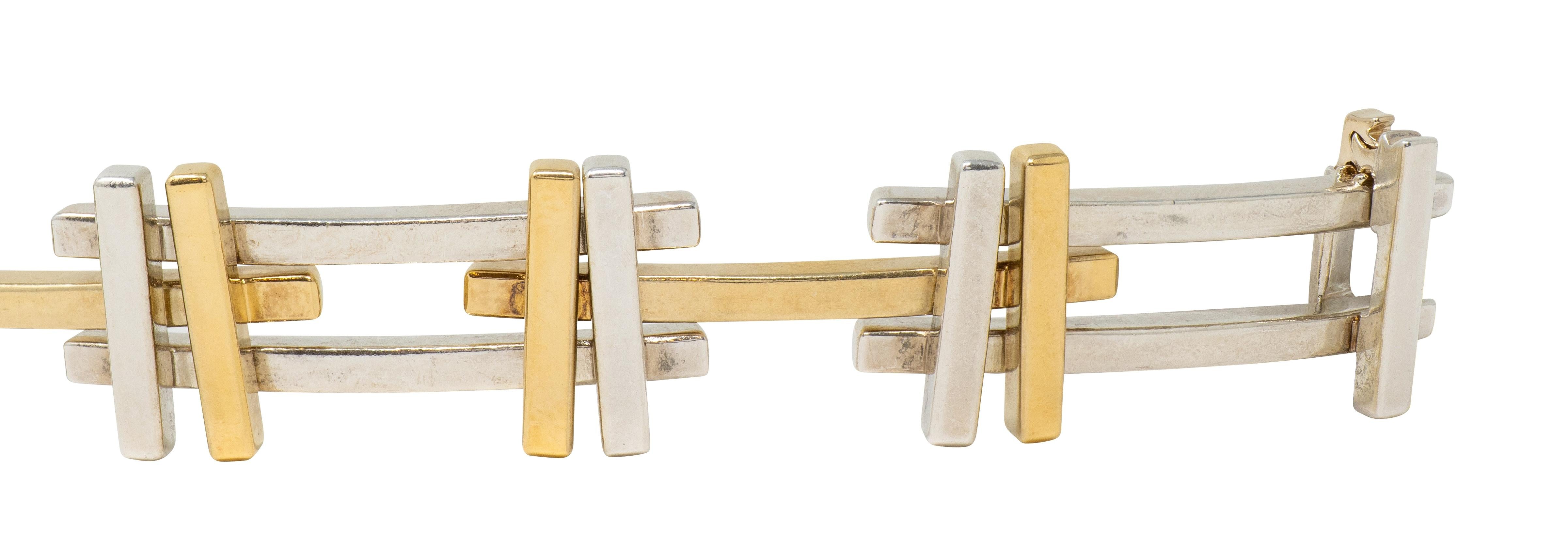 Tiffany & Co. Frank Gehry 2006 18K Gold Sterling Silver Axis Link Bracelet