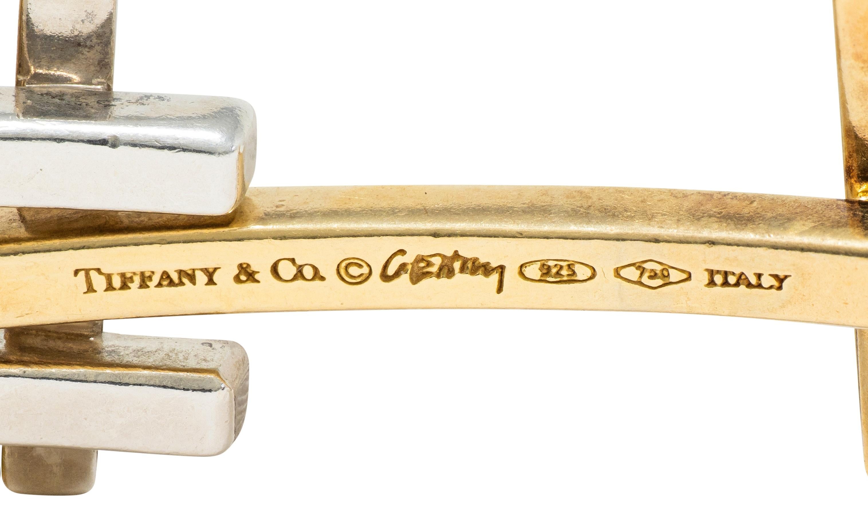 Tiffany & Co. Frank Gehry 2006 18K Gold Sterling Silver Axis Link Bracelet