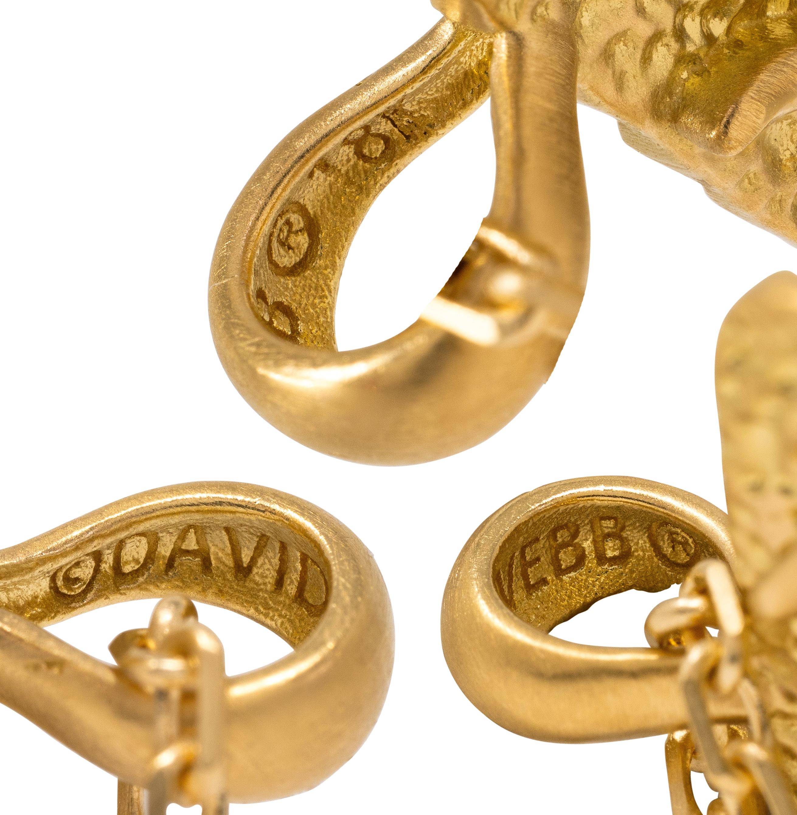 David Webb Contemporary 18 Karat Yellow Gold Taurus Zodiac Pendant Necklace