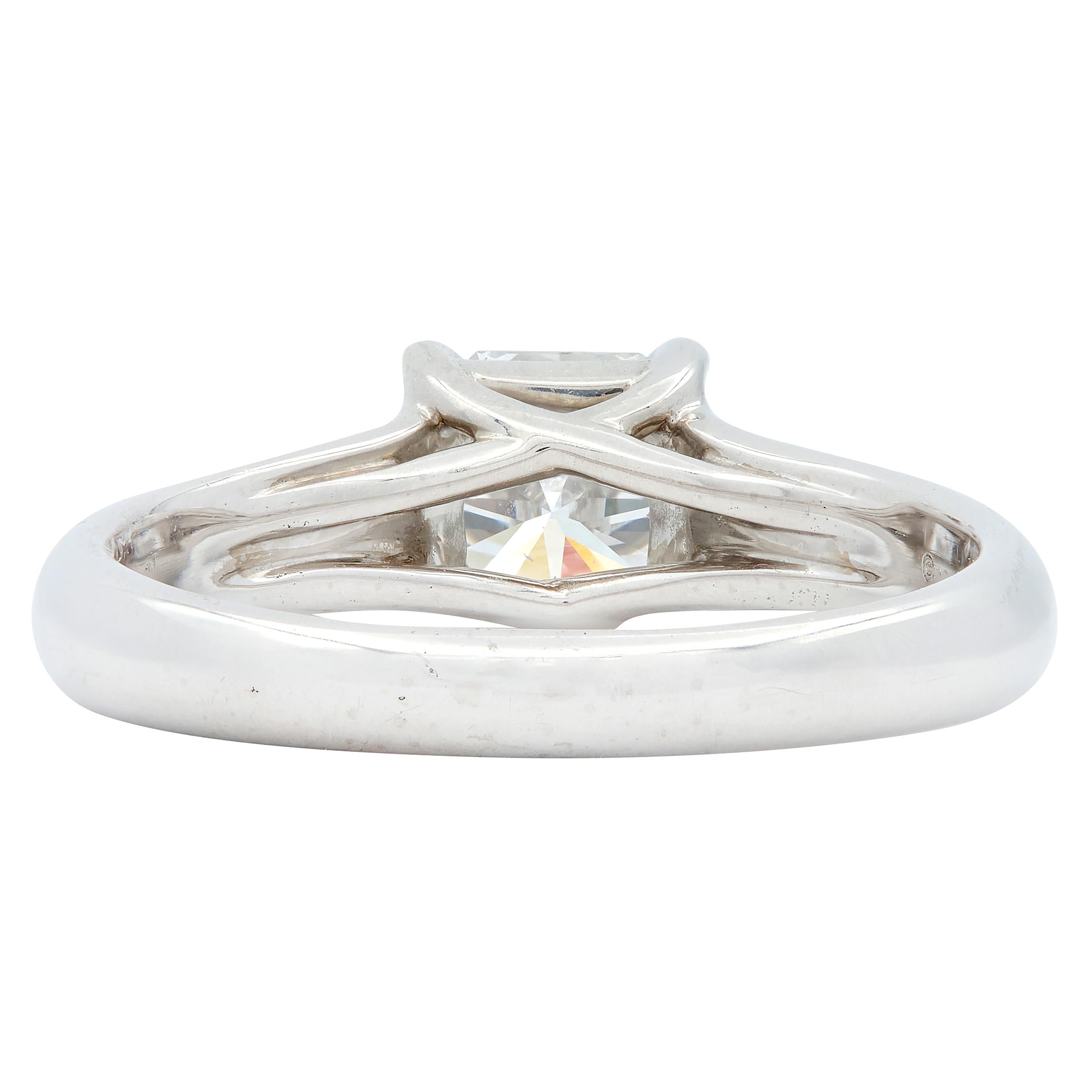 1999 Tiffany & Co. Lucida 1.12 CTW Diamond Platinum Vintage Engagement Ring
