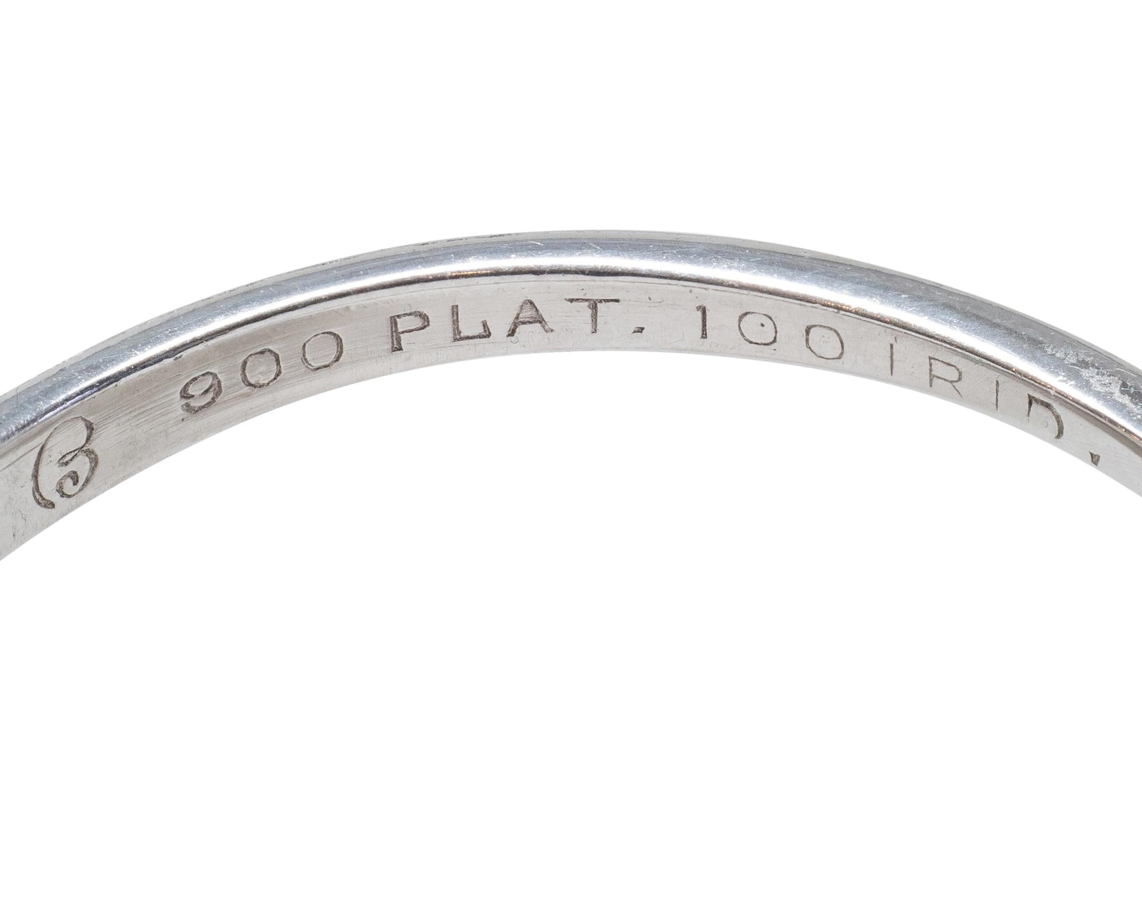 Art Deco Byard Brogan 0.36 CTW Diamond Platinum Square Form Engagement Ring