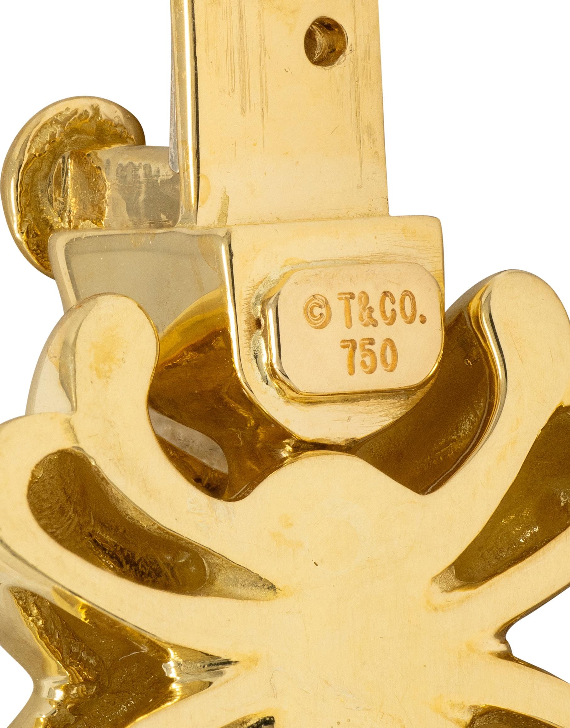Tiffany & Co. 1992 18 Karat Yellow Gold Vintage X Kiss Necklace