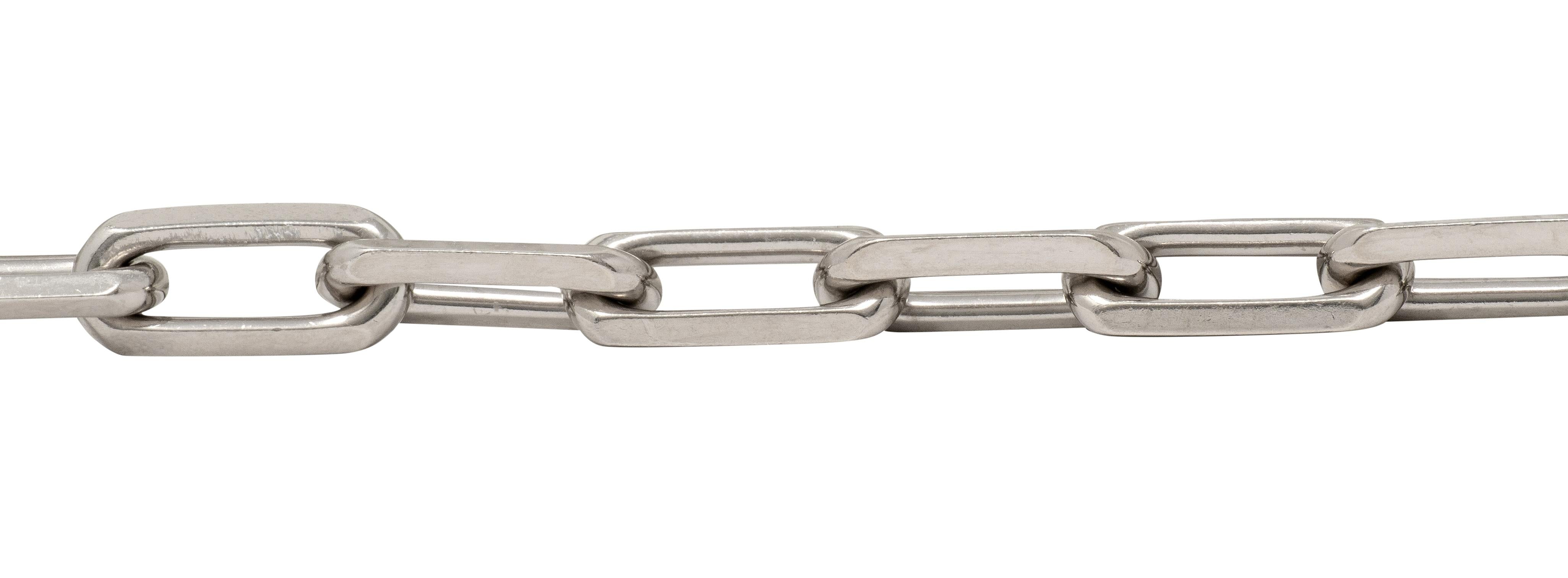 Cartier 2010's 18 Karat White Gold Paperclip Link Unisex Chain Bracelet