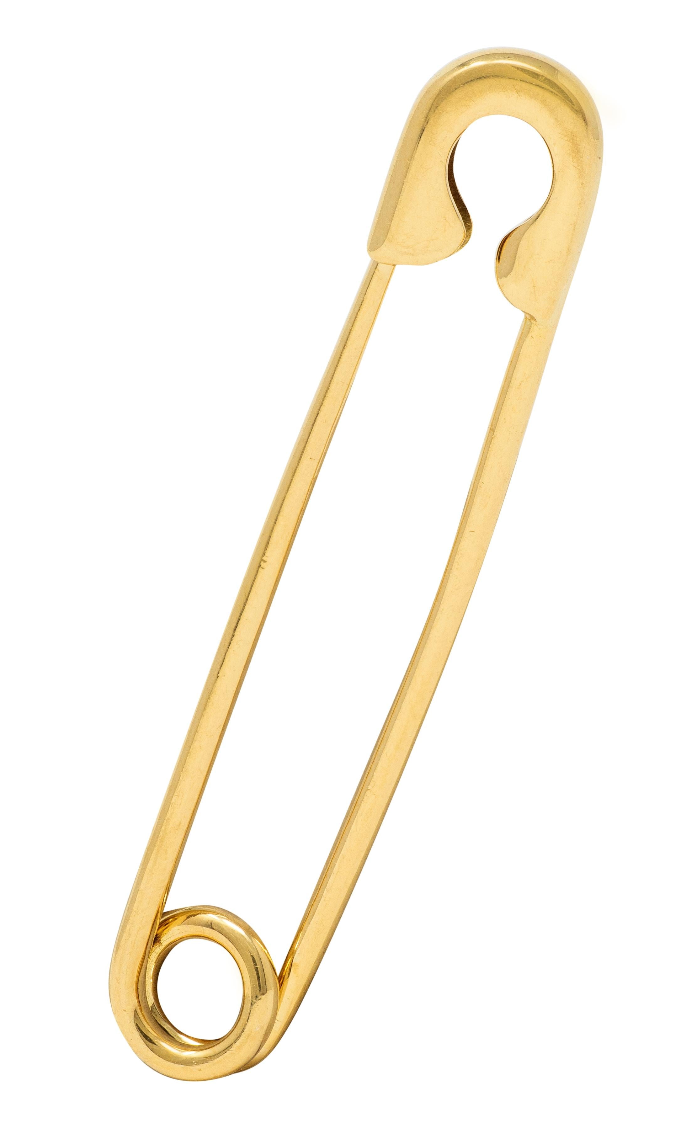 Bulgari 1970's 18 Karat Yellow Gold Vintage Safety Pin Brooch