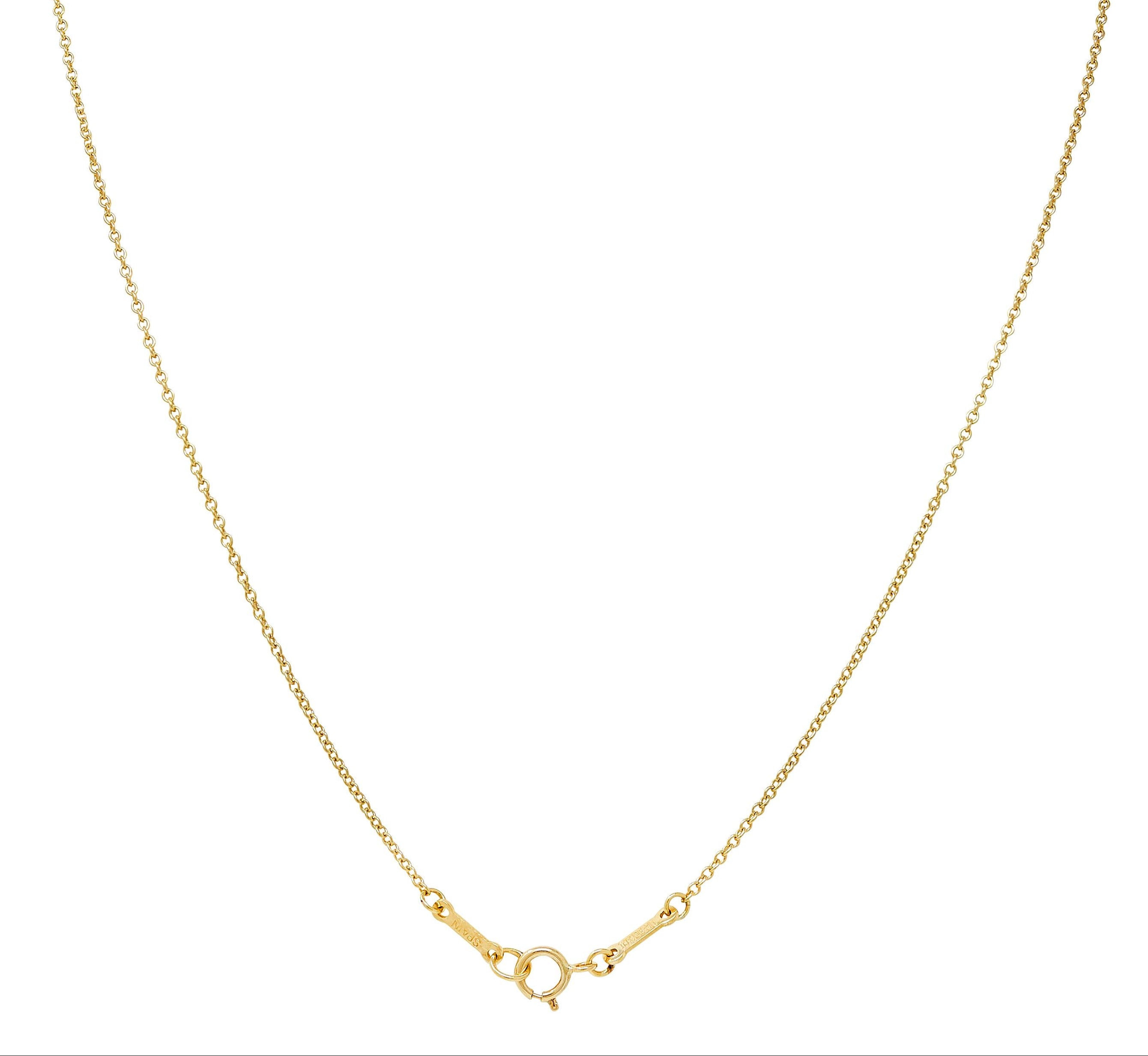 Tiffany & Co. Elsa Peretti 18K Yellow Gold Small Open Heart Pendant Necklace