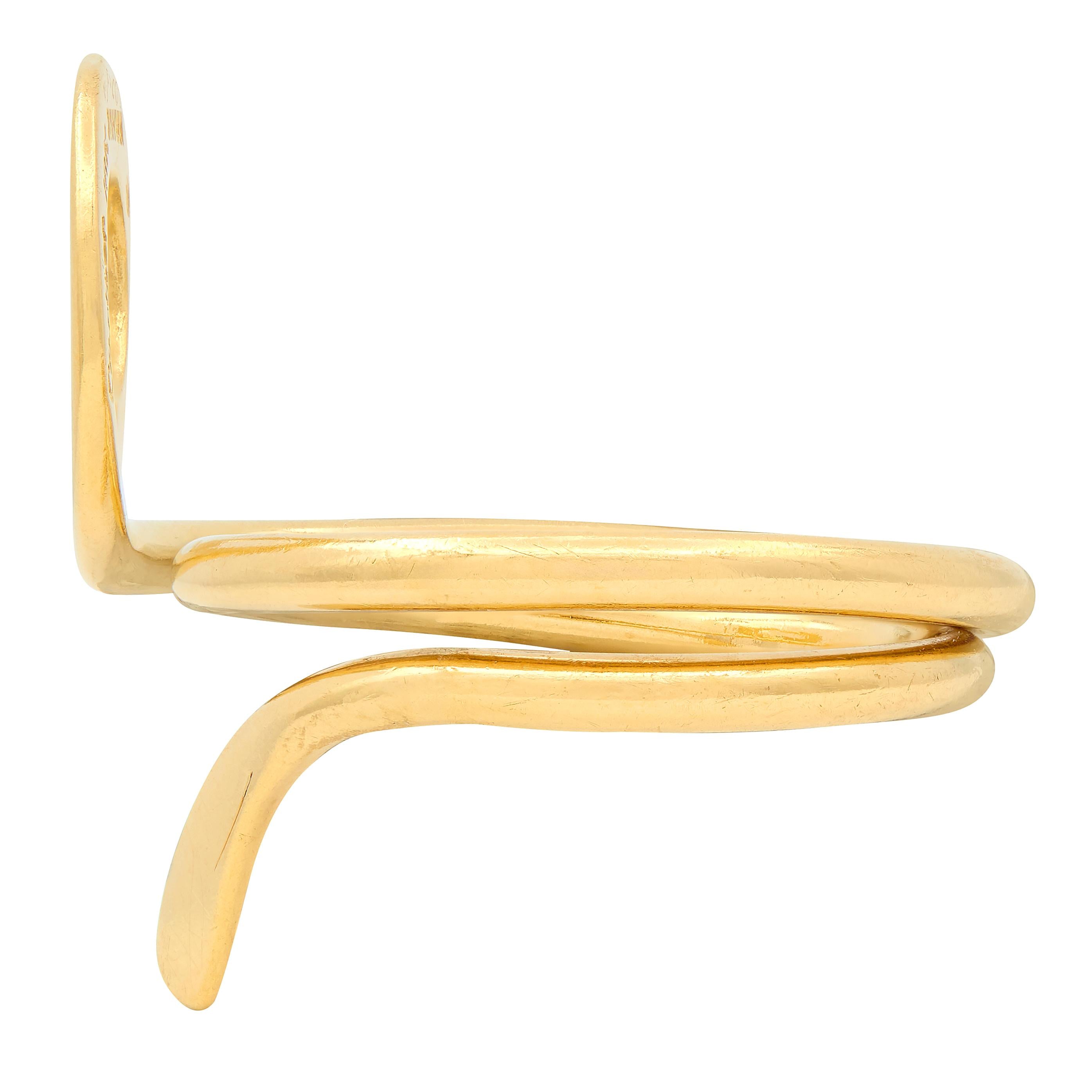 Cartier Dinh Van 1970's 18 Karat Yellow Gold Vintage Ankh Bypass Ring