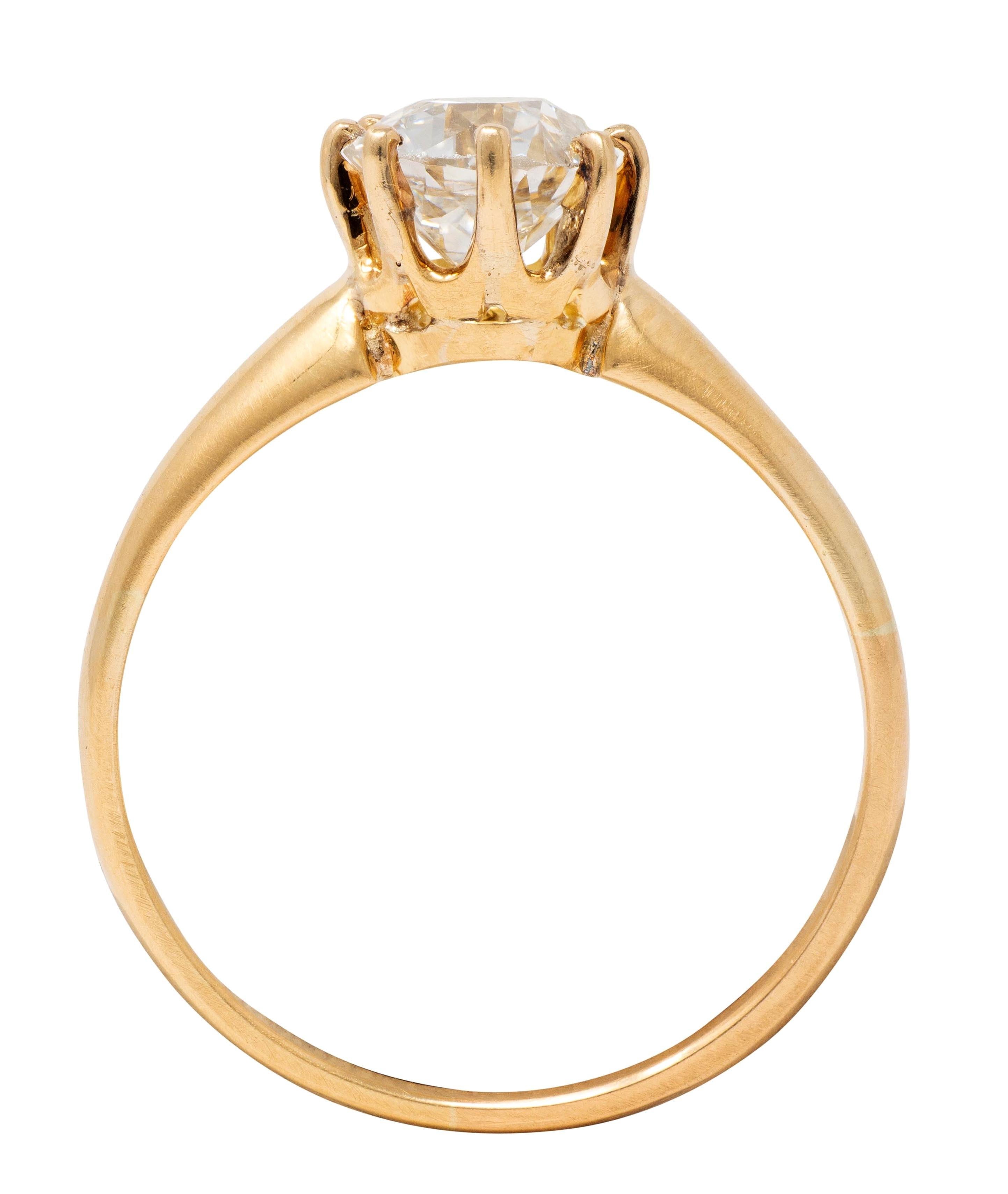 Victorian Old European Cut Diamond 18K Gold Antique Solitaire Engagement Ring