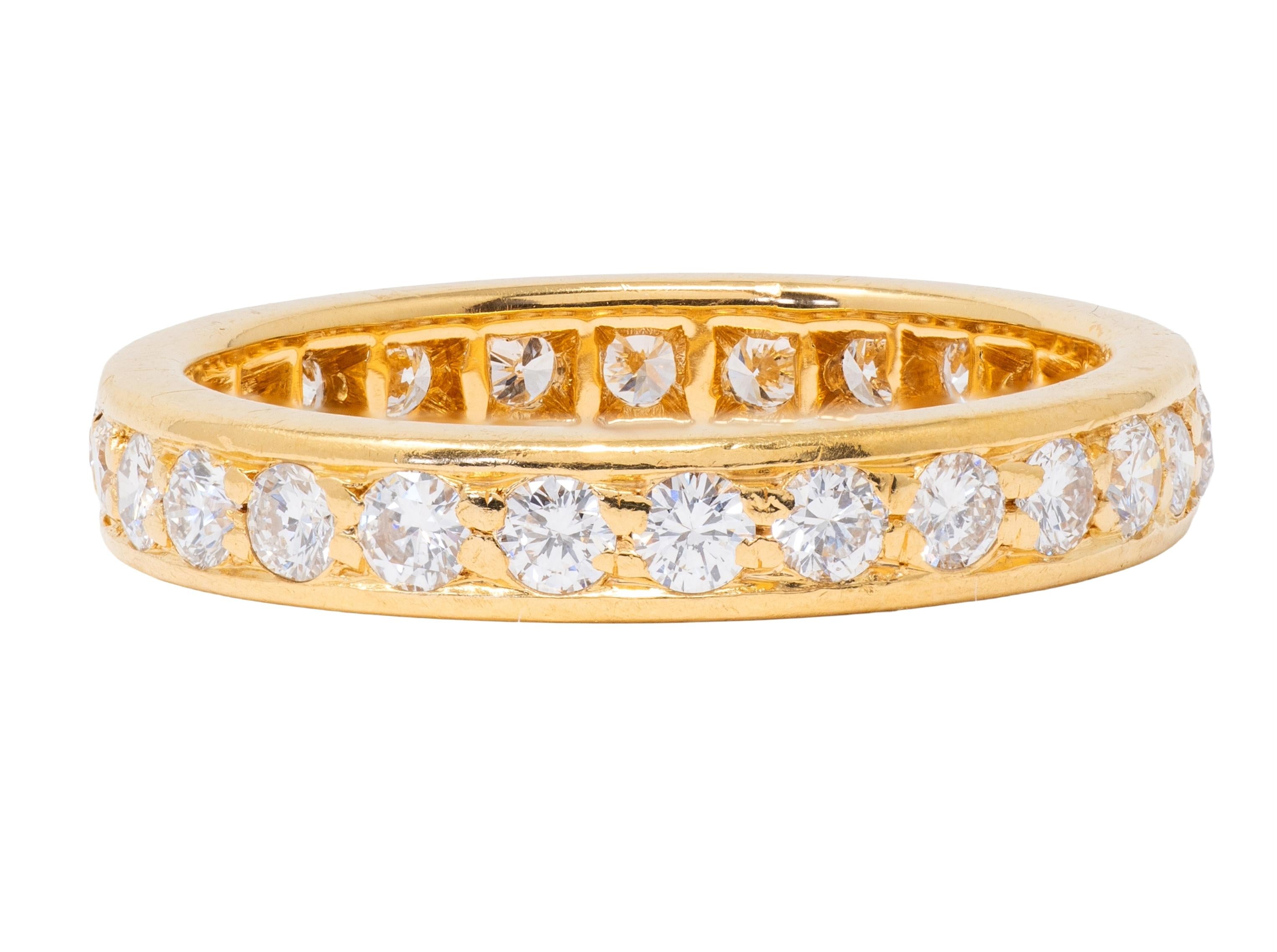 Bulgari 1970's Round Diamond 18 Karat Yellow Gold Vintage Eternity Band Ring