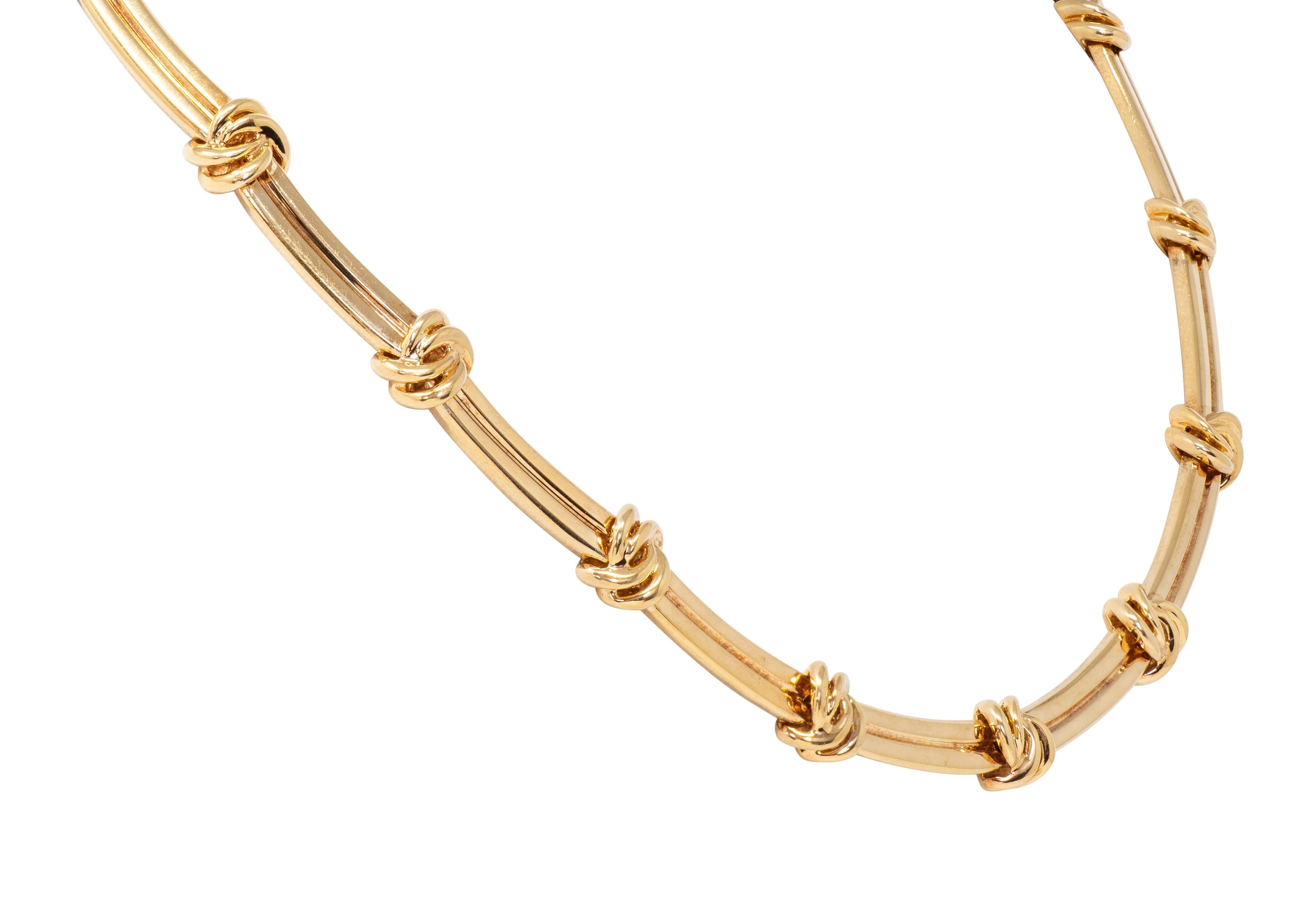 Tiffany & Co. 1960's 18 Karat Yellow Gold Vintage Knot Necklace