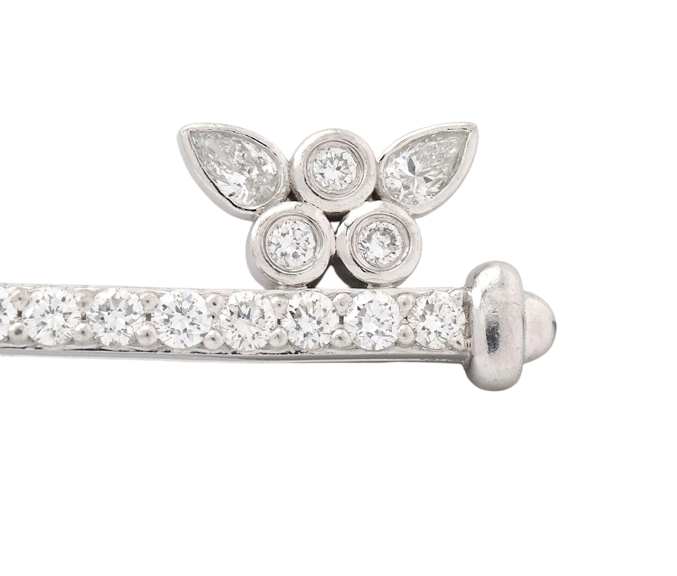 Tiffany & Co. 2010s Diamond Platinum Enchanted Primrose Butterfly Key Pendant
