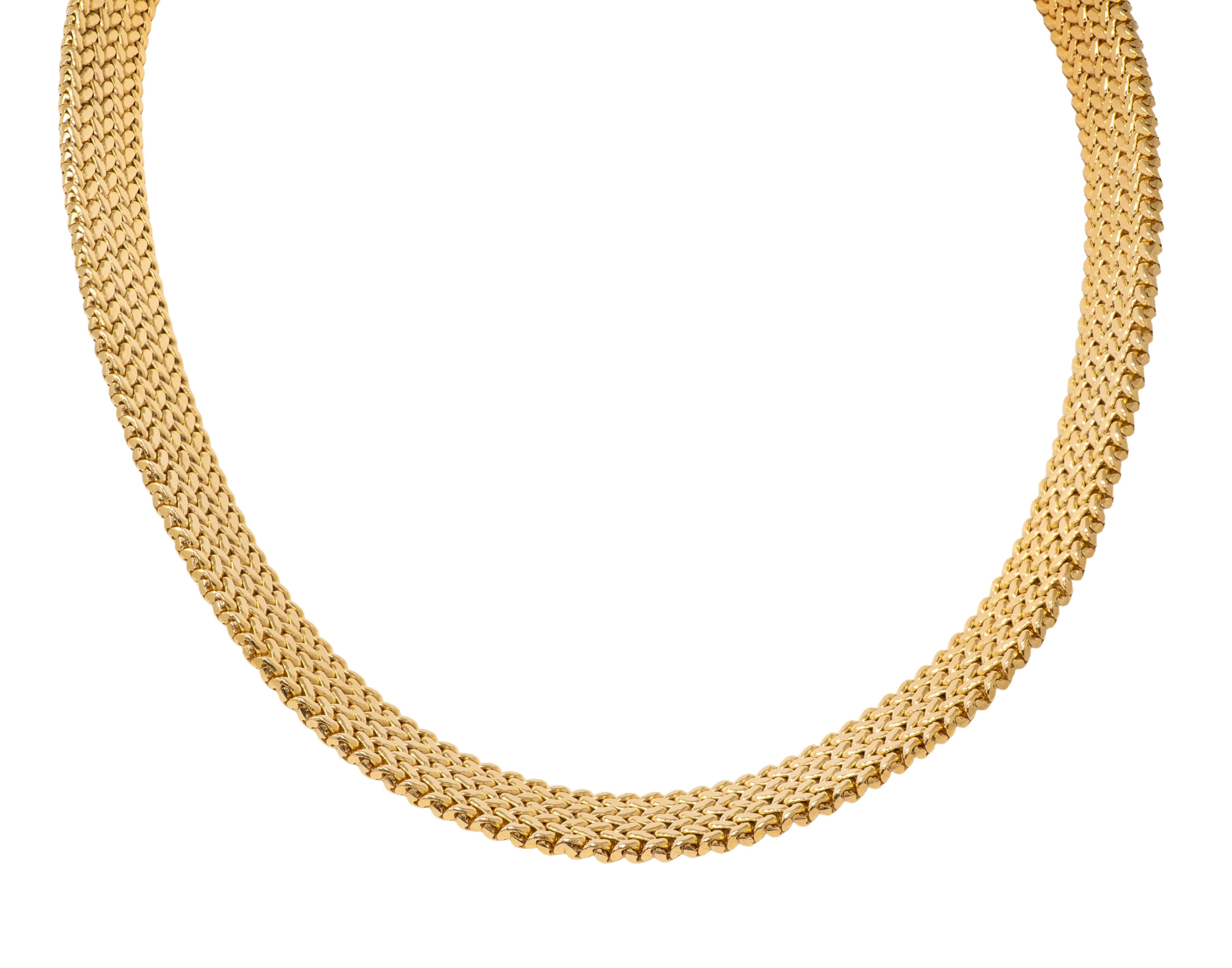 Tiffany & Co. Georges L'Enfant France 1960's 18K Gold Vintage Mesh Necklace