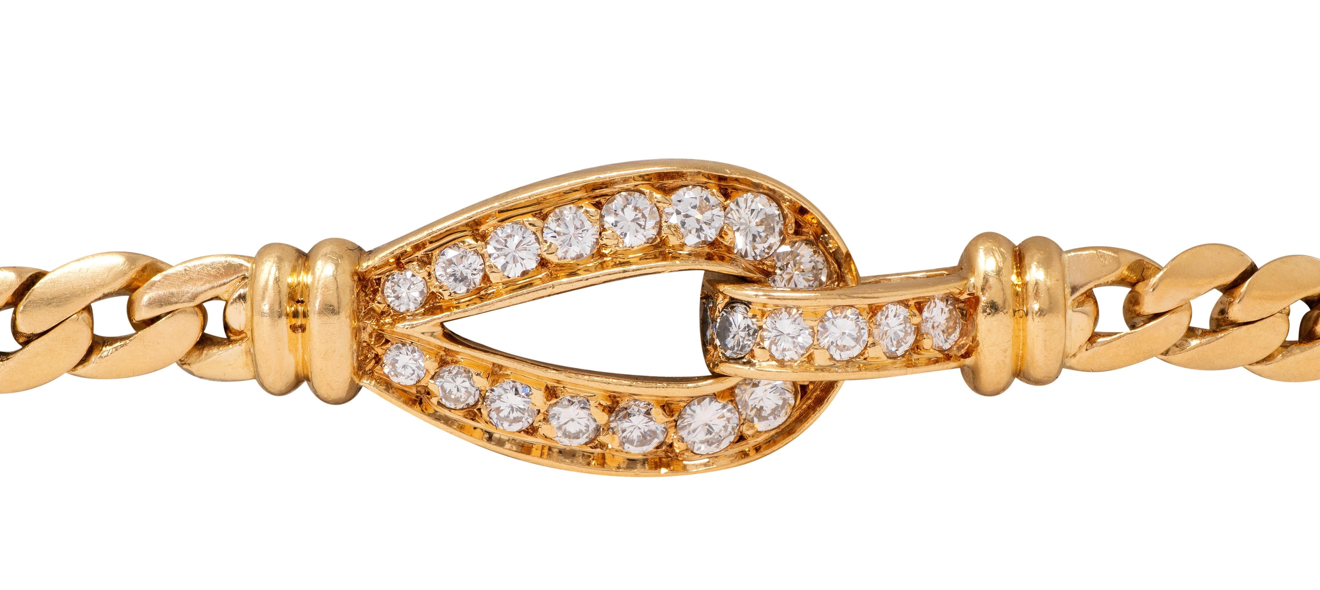 Cartier Georges L'Enfant French Diamond 18K Gold Vintage Agrafe Link Bracelet