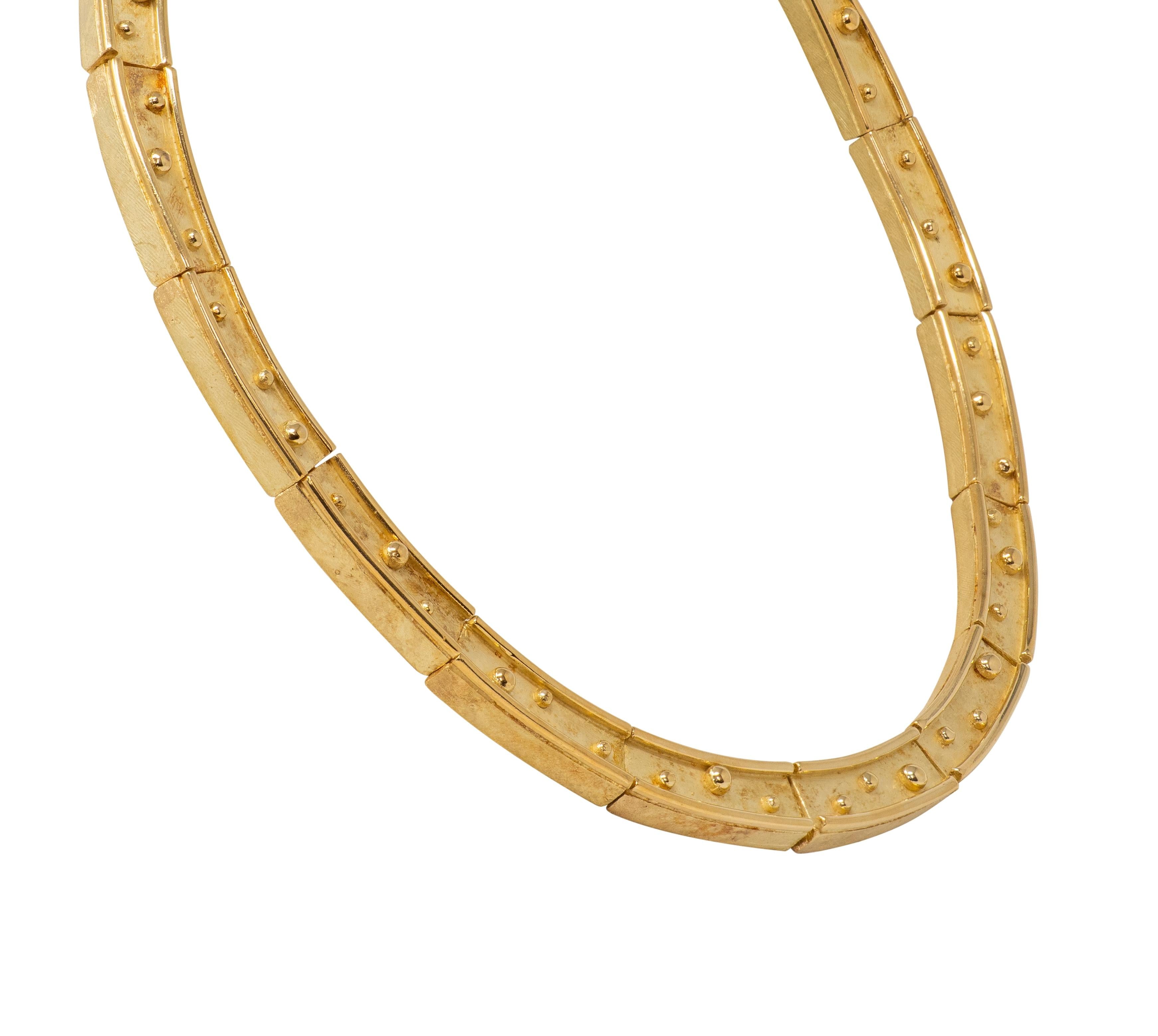 Denise Roberge 1990's 18 Karat Yellow Gold Vintage Spotted Collar Necklace