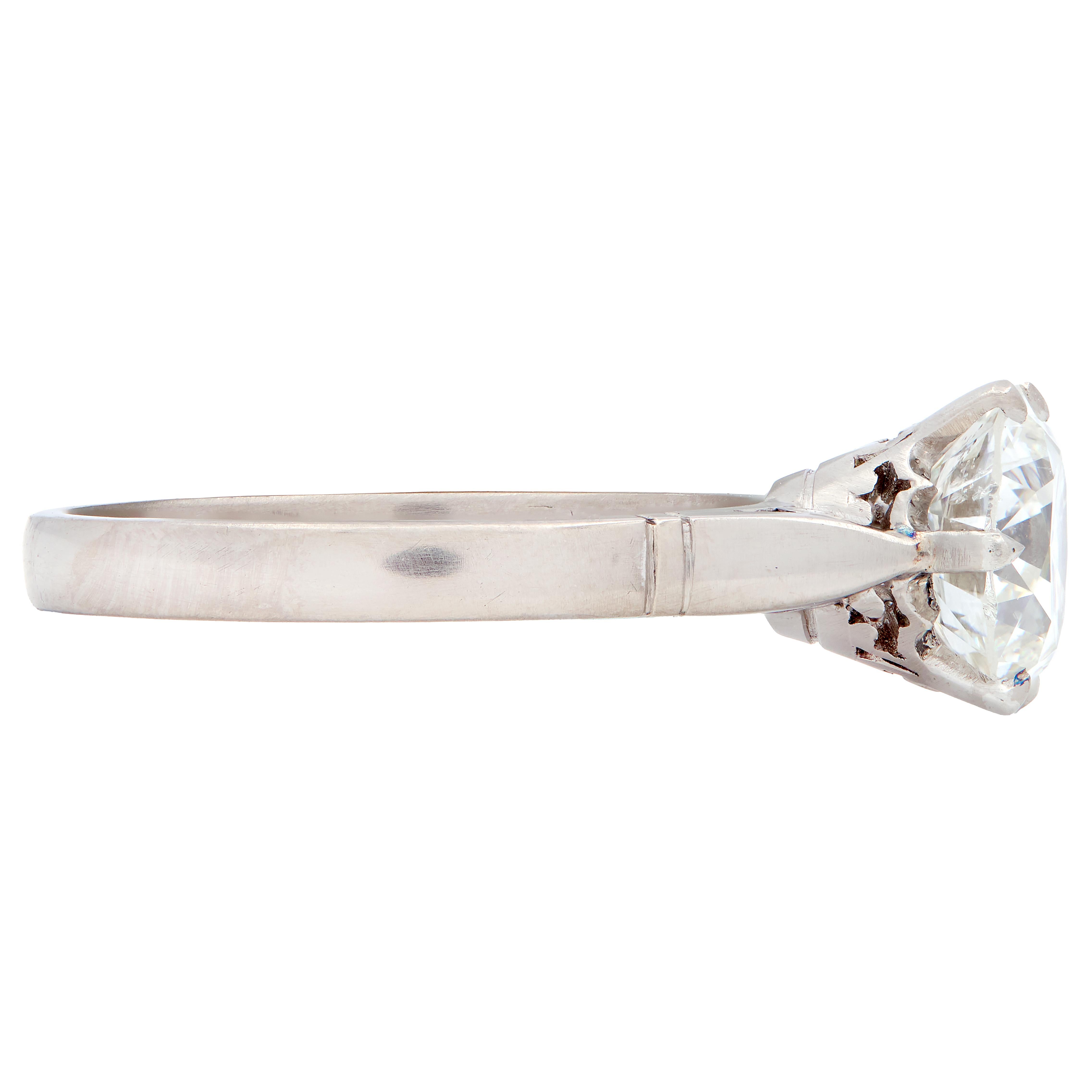 Art Deco Old European Cut Diamond Platinum Vintage Solitaire Engagement GIA