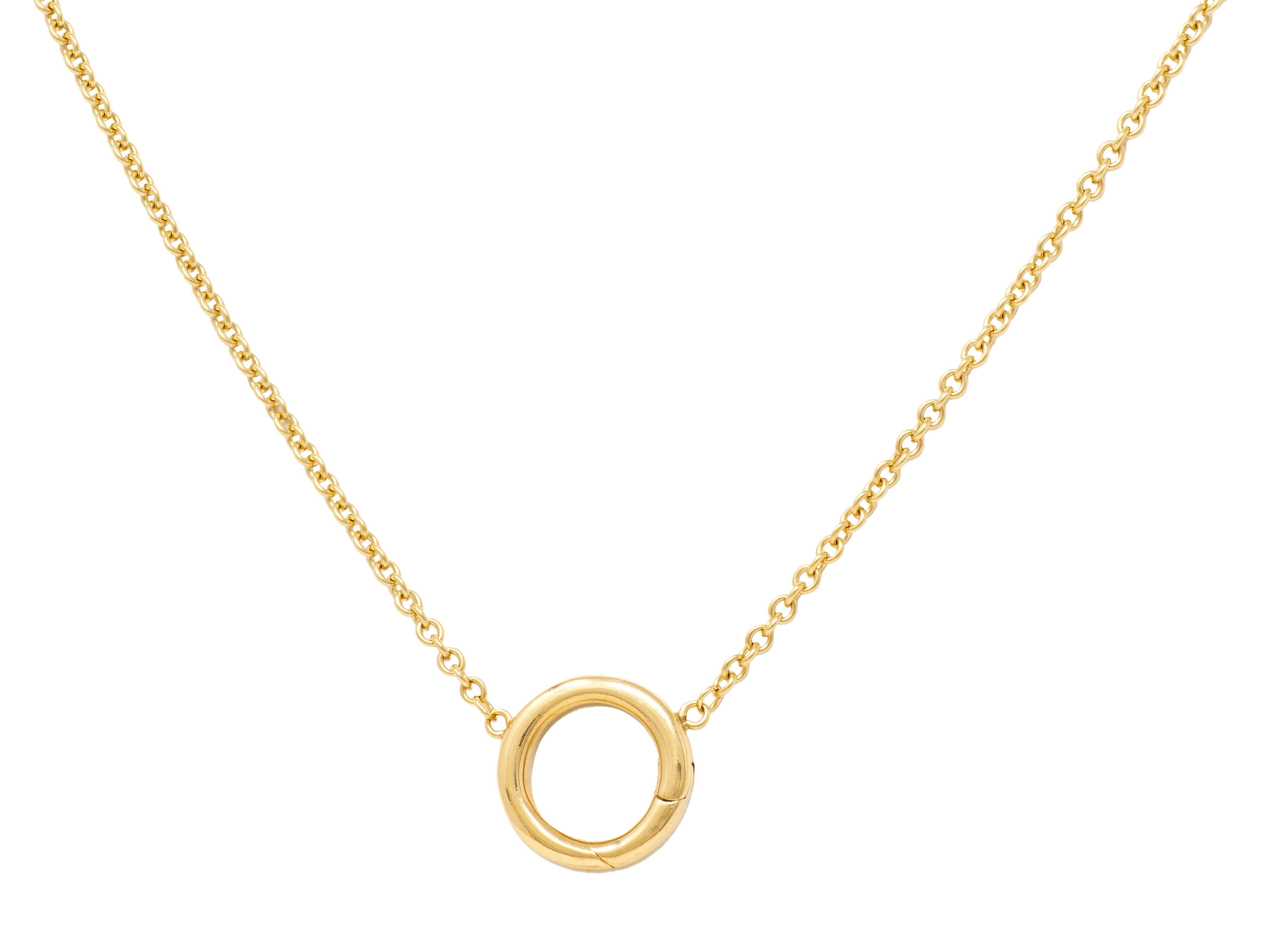 Tiffany & Co. 2000's 18 Karat Yellow Gold Hinged Station Necklace