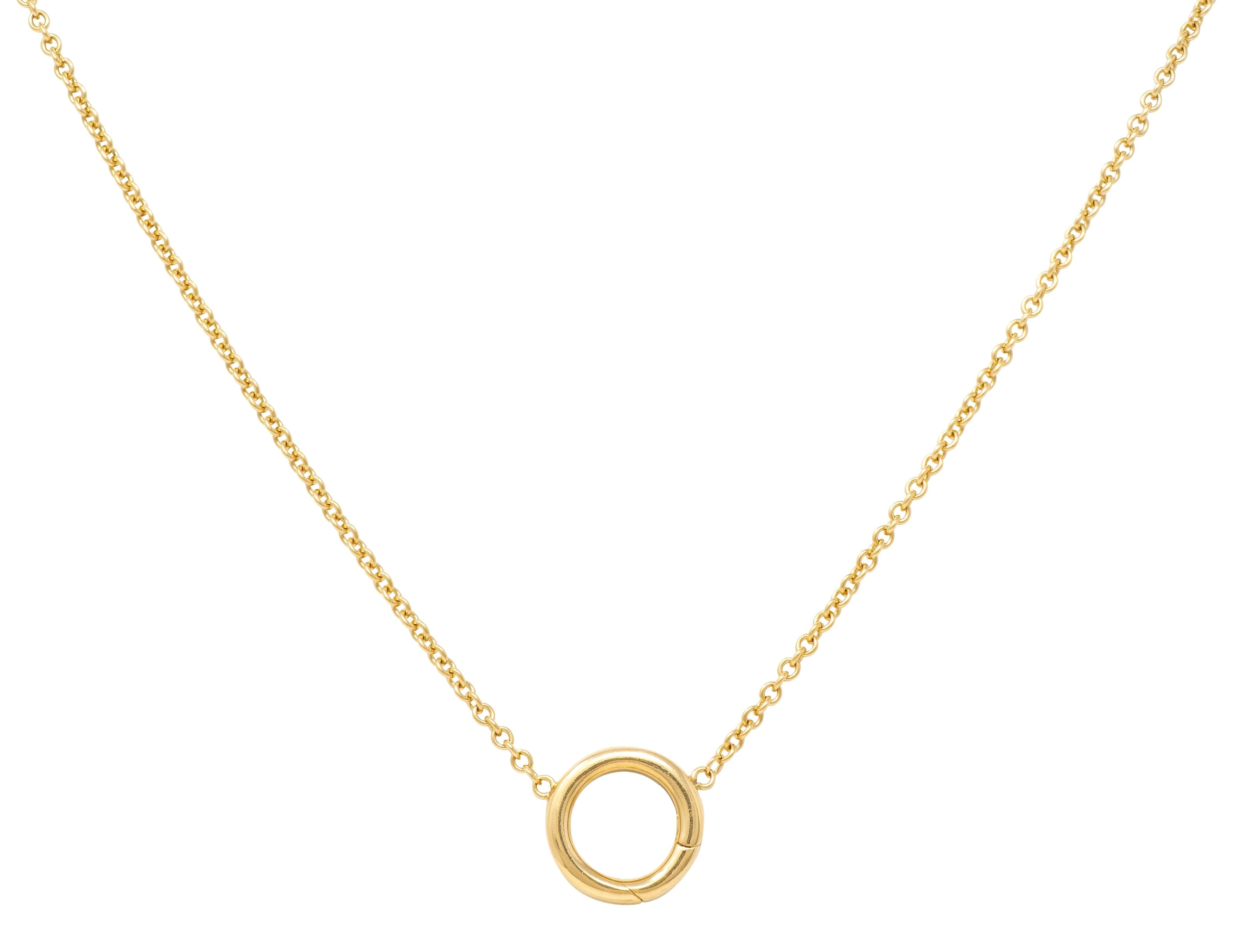 Tiffany & Co. 2000's 18 Karat Yellow Gold Hinged Station Necklace