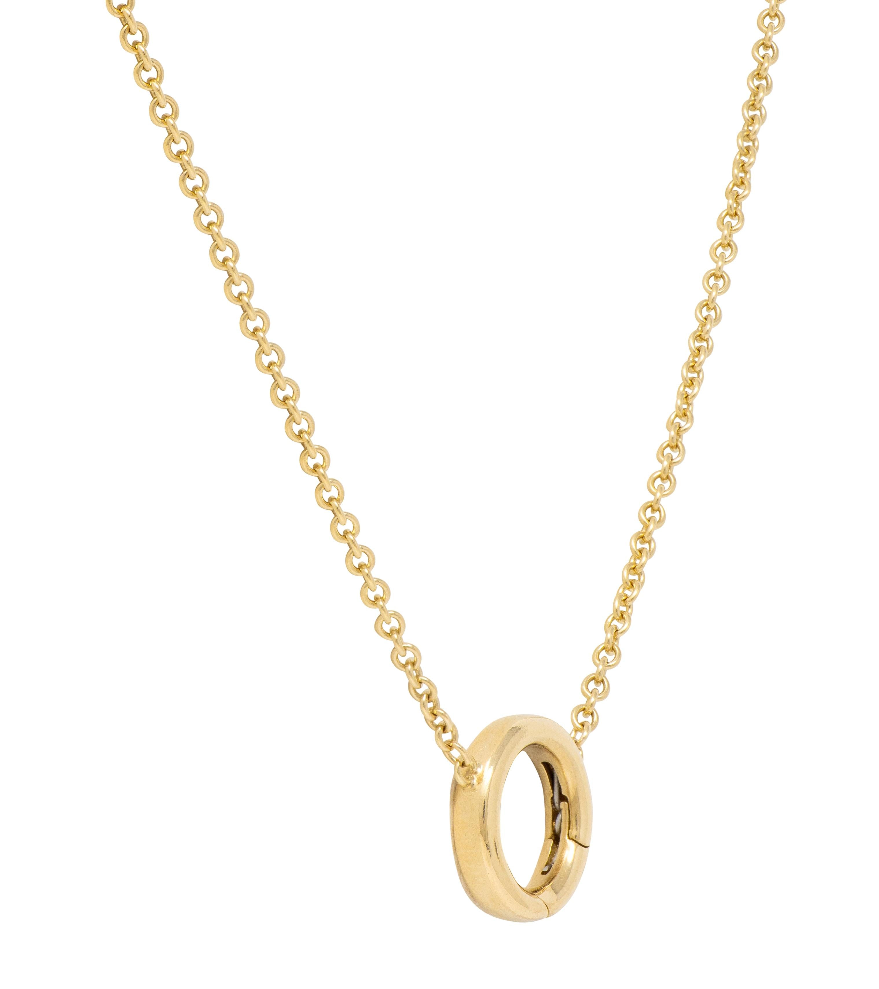 Tiffany & Co. 2000's 18 Karat Yellow Gold Hinged Station Necklace
