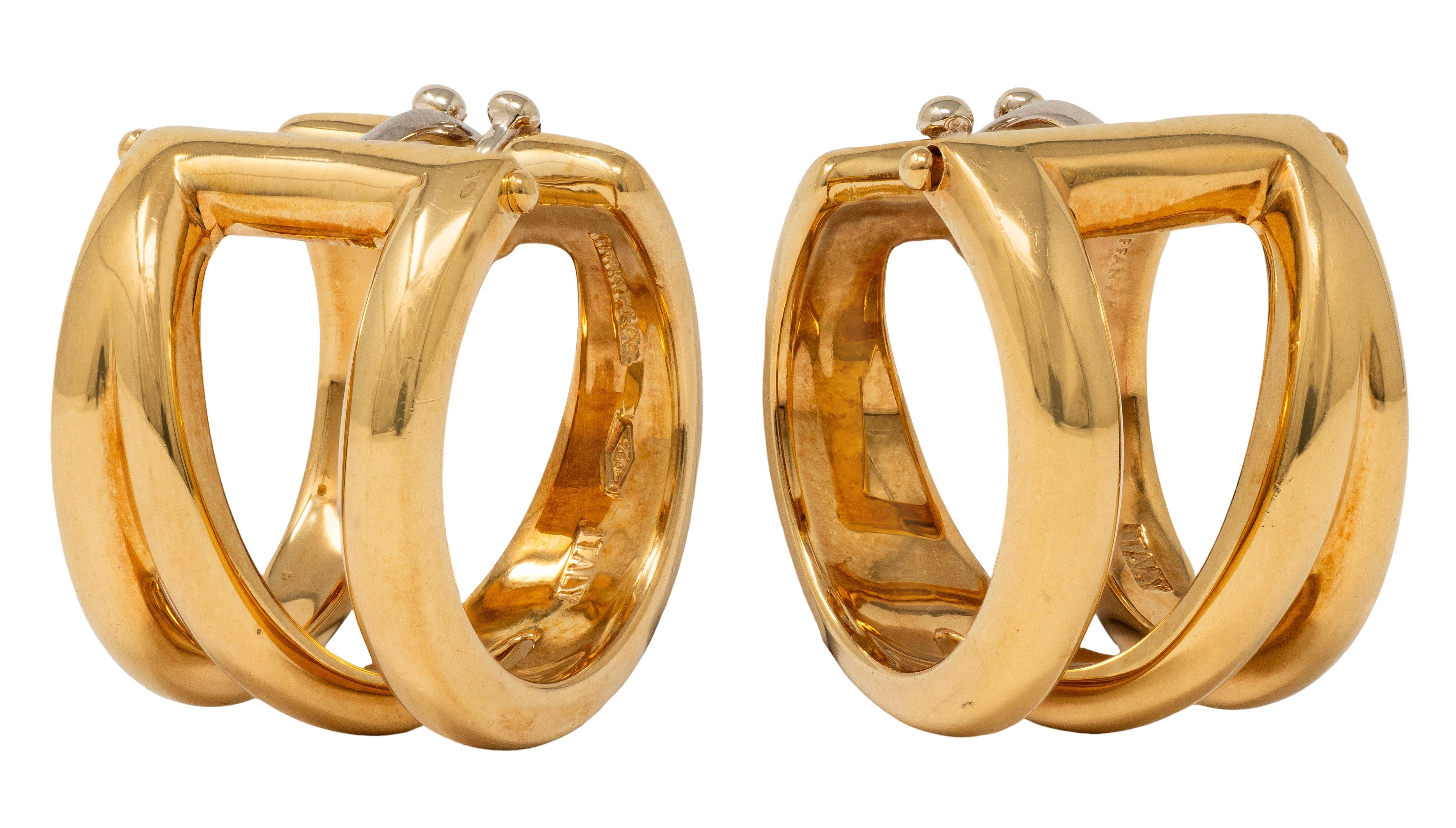 Tiffany & Co. 1980's 18 Karat Yellow Gold Vintage Loose Loop Hoop Earrings