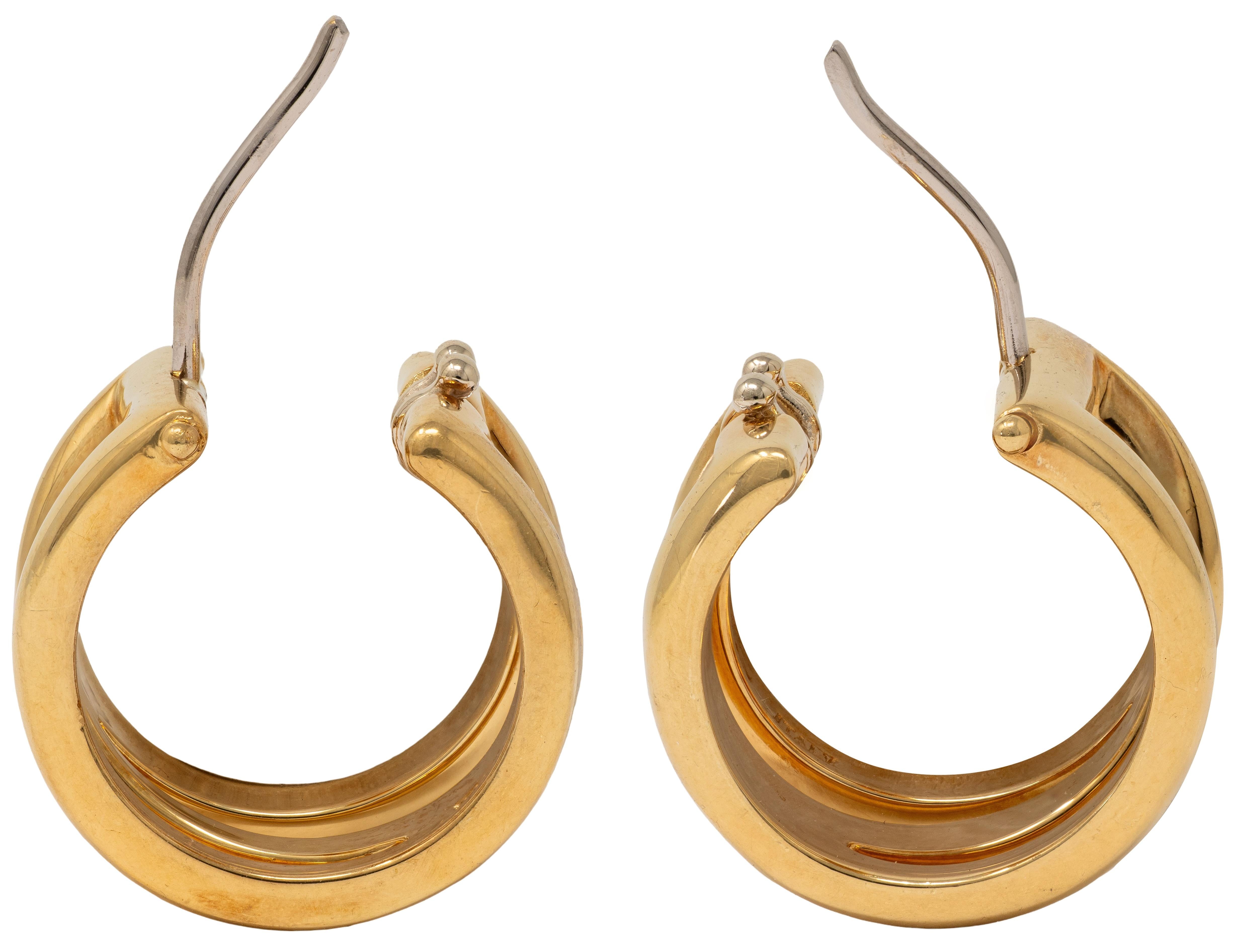 Tiffany & Co. 1980's 18 Karat Yellow Gold Vintage Loose Loop Hoop Earrings