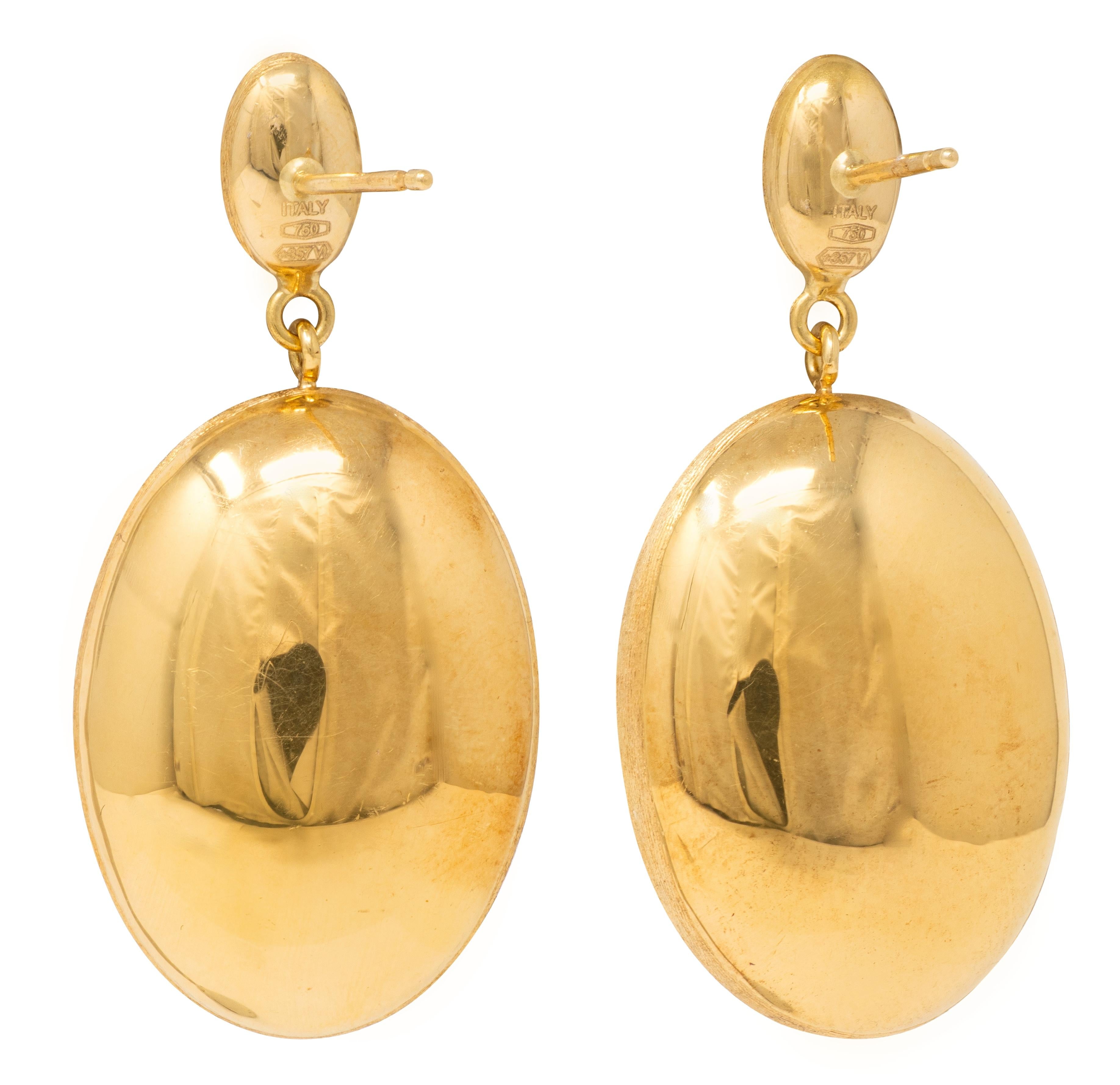 1970's Citrine 18 Karat Yellow Gold Contemporary Drop Earrings