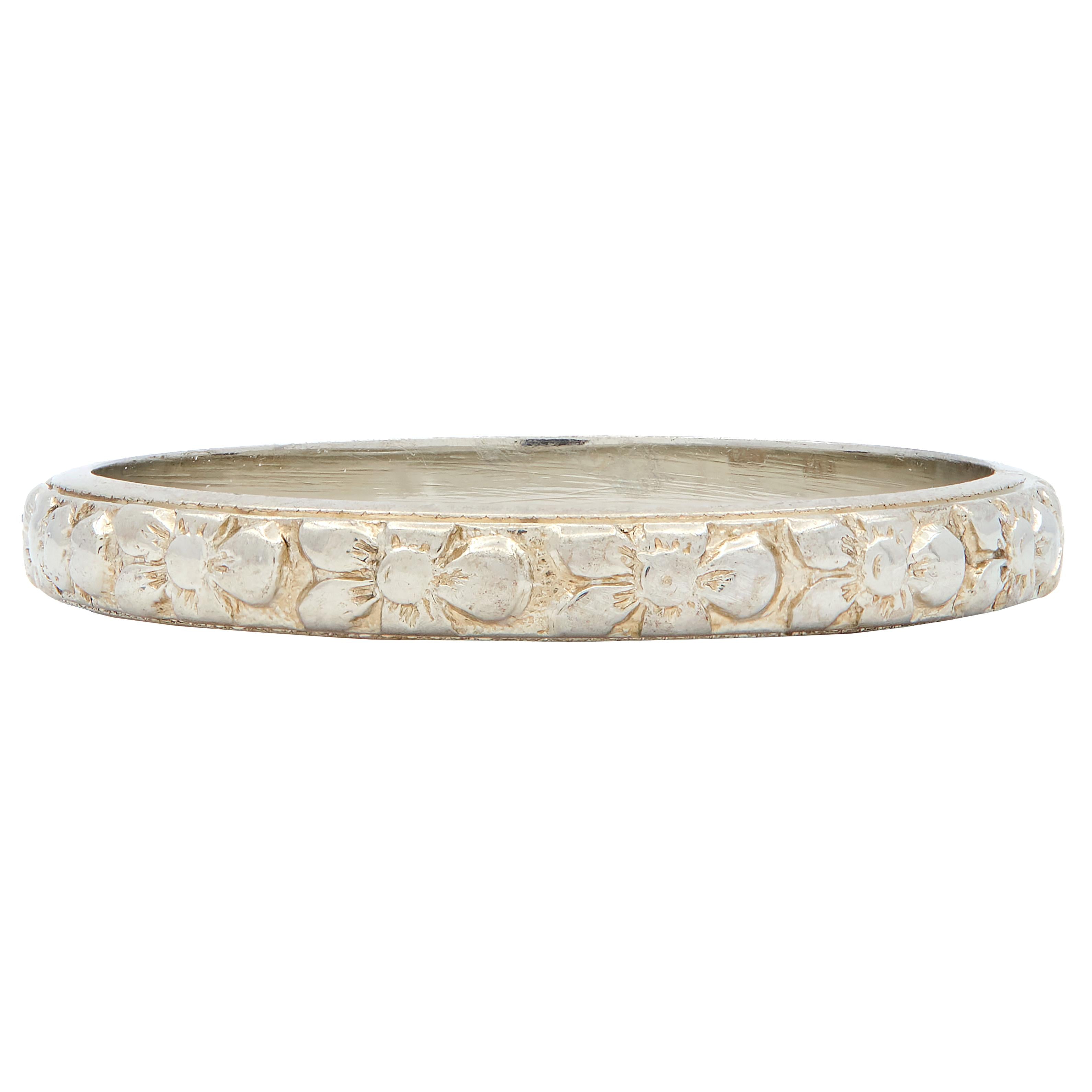 Dattelbaum & Friedman Art Deco 18K Gold Antique Orange Blossom Wedding Band Ring