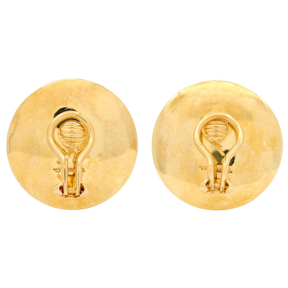 Tiffany & Co. 1980's Mother-Of-Pearl Onyx 18K Gold Vintage Checkerboard Earrings
