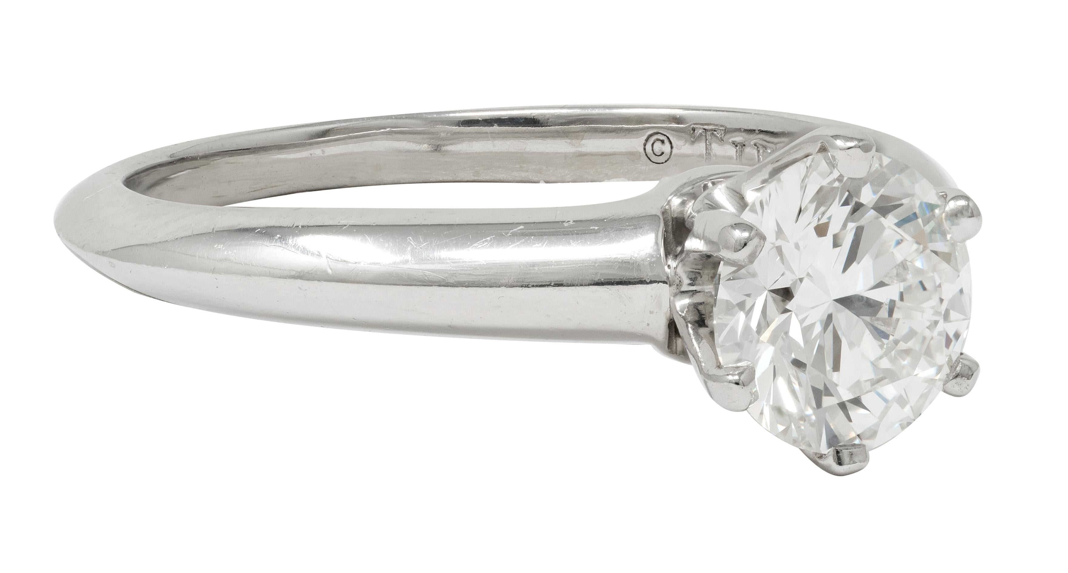 Tiffany & Co. Contemporary 0.90 CTW Diamond Platinum Solitaire Engagement Ring