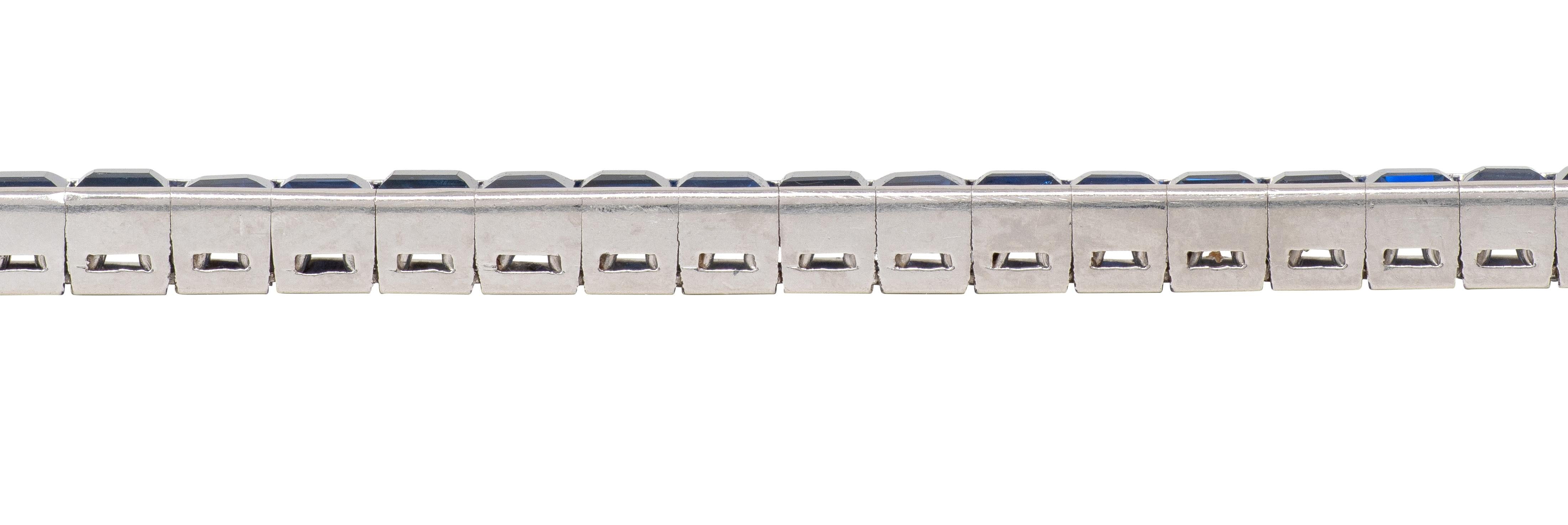 Mid-Century 12.76 CTW Sapphire Platinum Vintage Line Bracelet