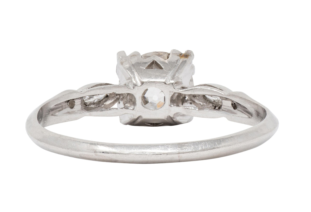 Bristol Co. Retro 1.27 CTW Old European Diamond Platinum Vintage Engagement Ring