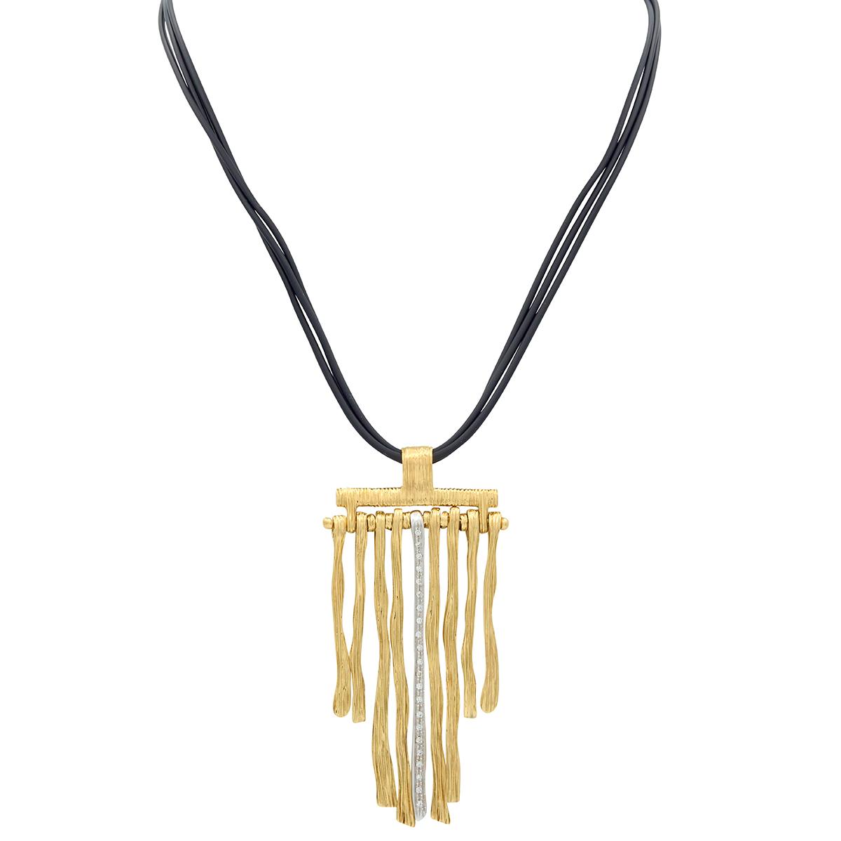 Roberto Coin 2000's Diamond 18K Gold Contemporary Elephantino Pendant Necklace