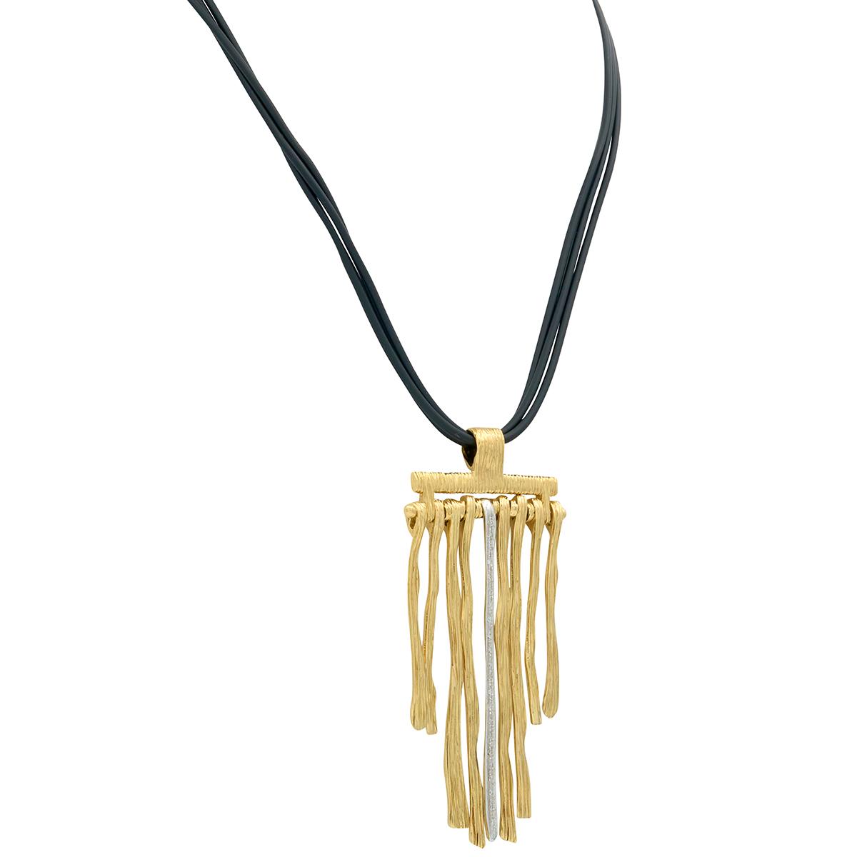 Roberto Coin 2000's Diamond 18K Gold Contemporary Elephantino Pendant Necklace