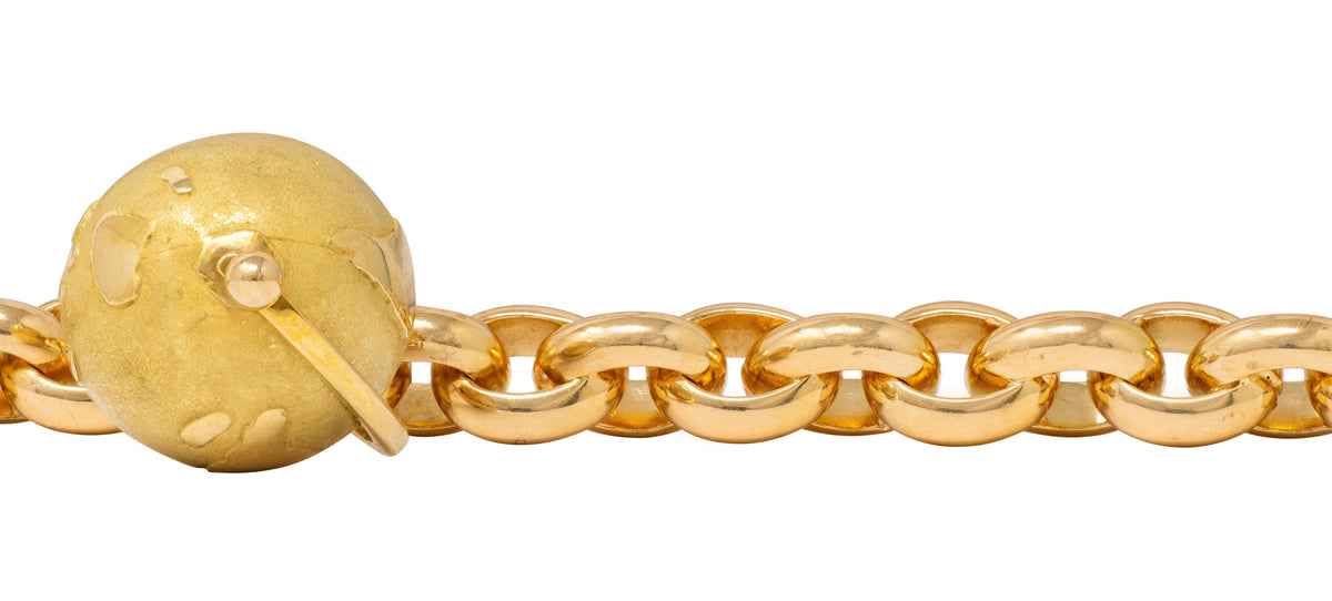 Van Cleef & Arpels French 1990's Globe Cable Link Charm Bracelet