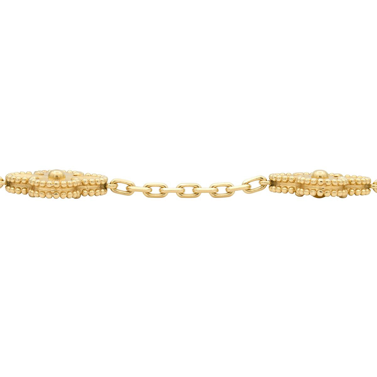 Van Cleef & Arpels 2020's 18K Gold Contemporary Alhambra Station Link Bracelet