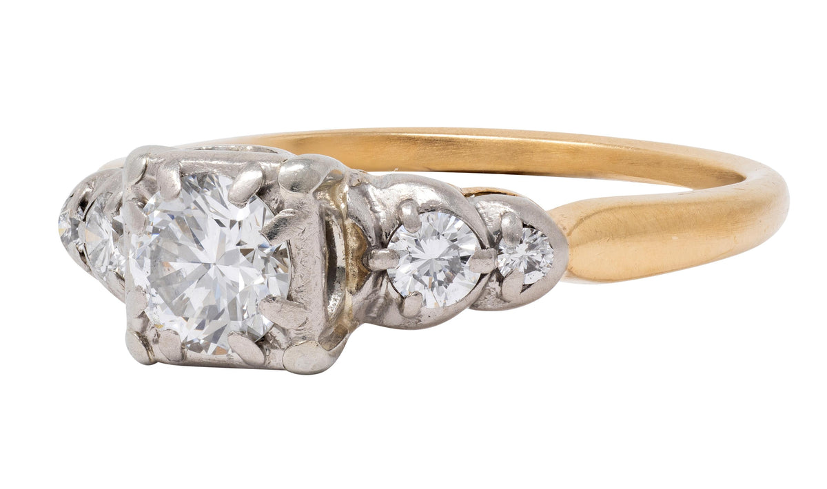 Jabel Retro Transitional Cut Diamond 14K Gold Vintage Stepped Engagement Ring