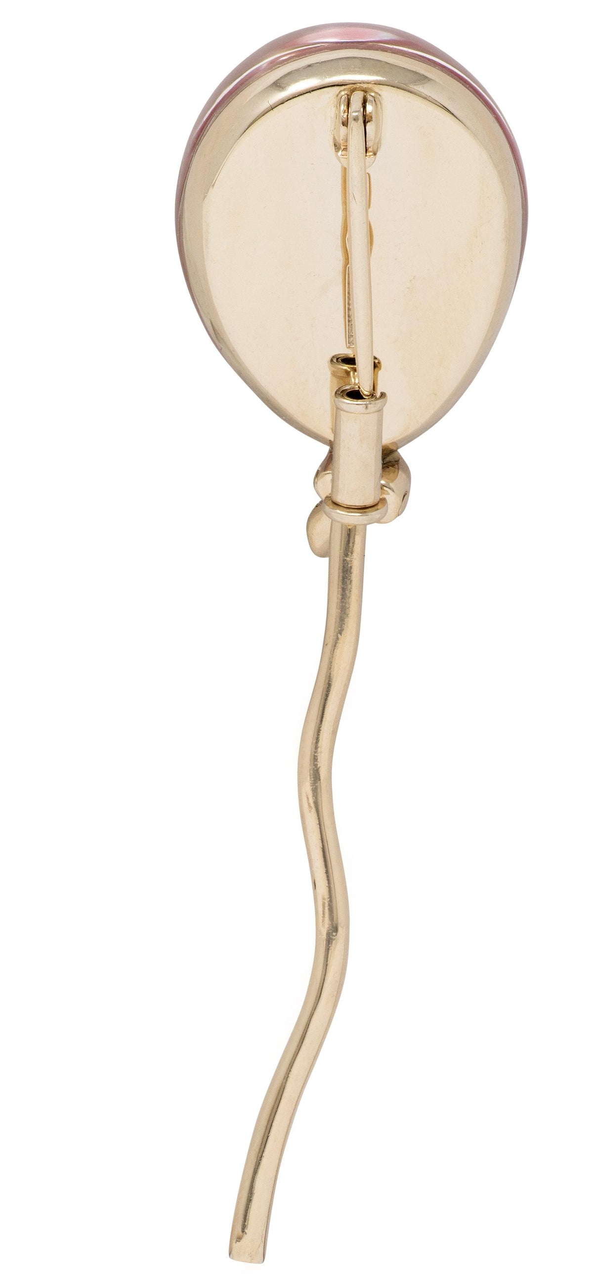 Vhenier Diamond Rock Crystal Quartz Coral 18K Gold Palloncino Balloon Brooch
