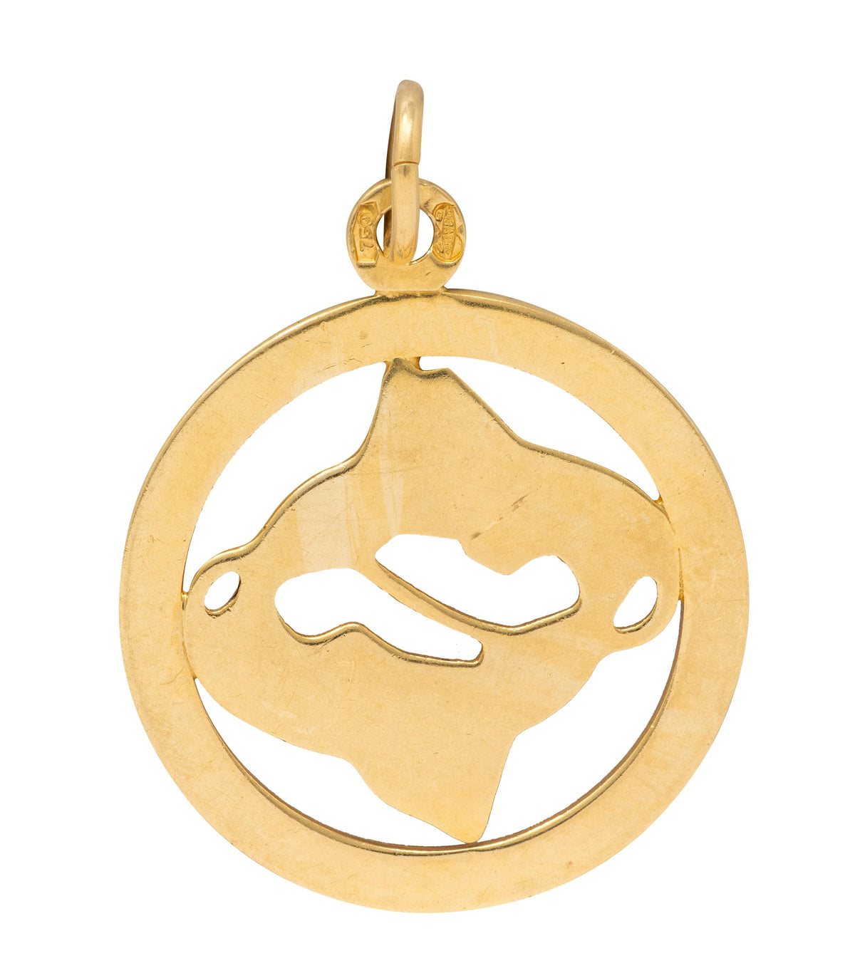 Katz & Ogush Inc. 1970's 18 Karat Yellow Gold Vintage Pisces Zodiac Pendant