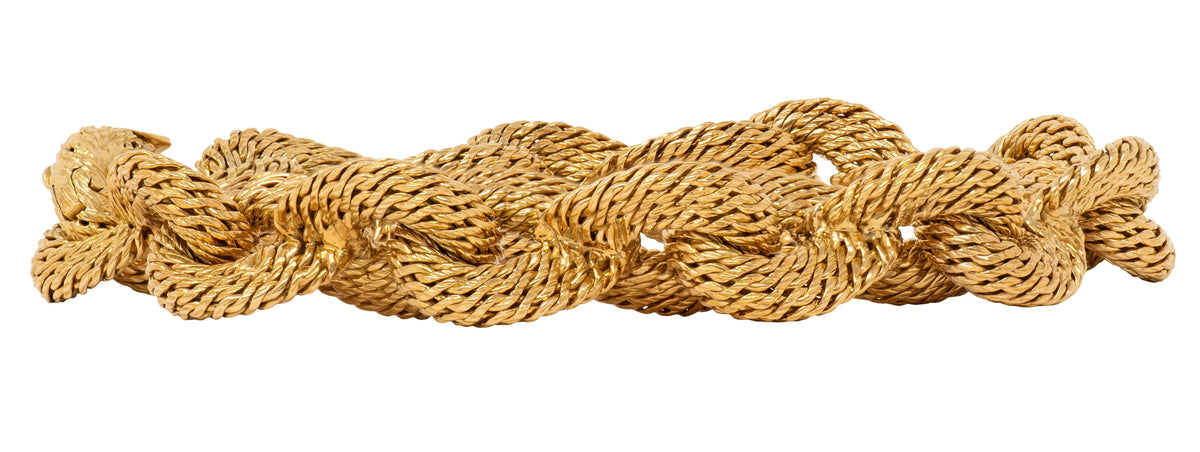 Bulgari Georges L'Enfant 1960's 18K Gold Vintage Woven Mesh Link Bracelet