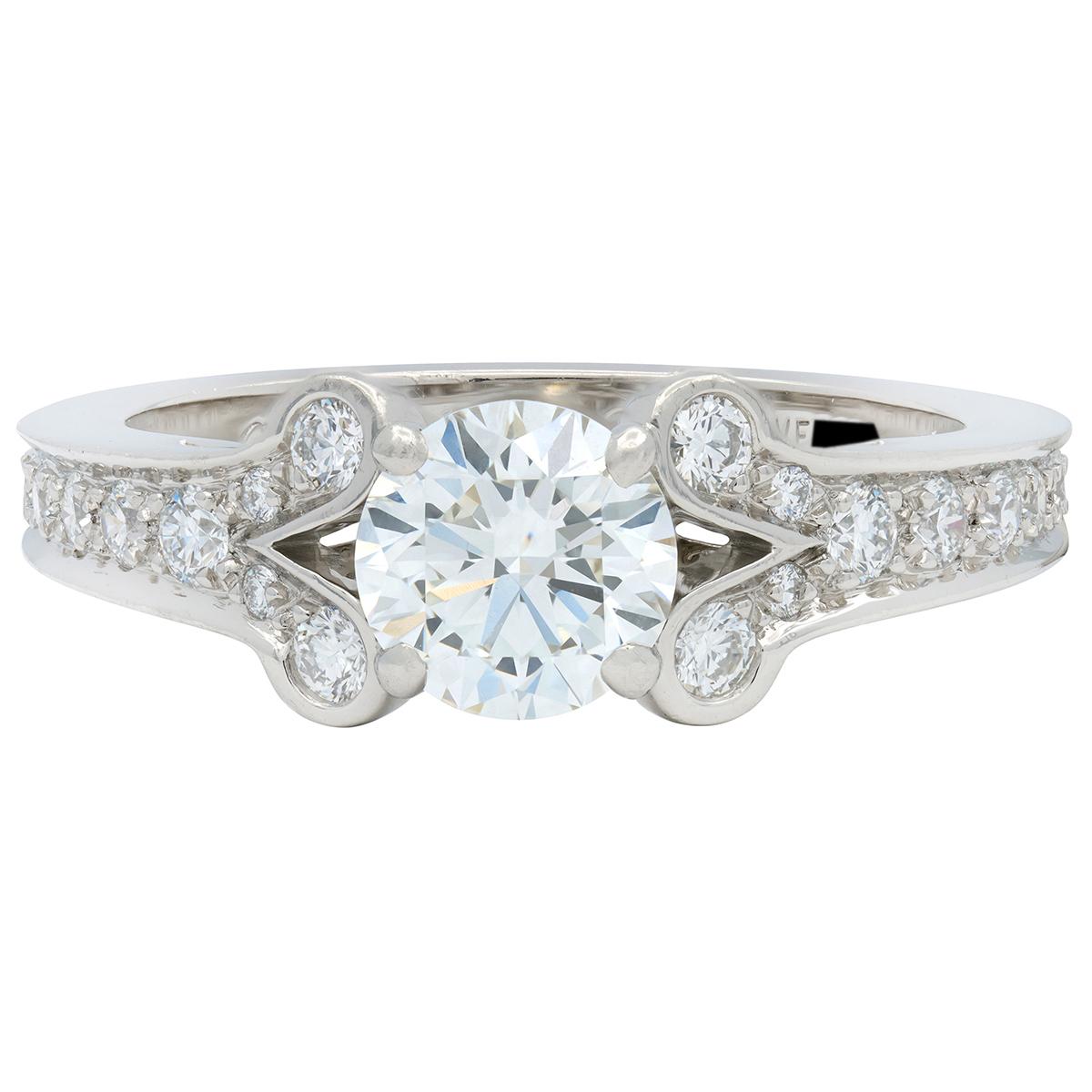 Cartier French 2012 1.25 CTW Diamond Platinum Engagement Ring GIA