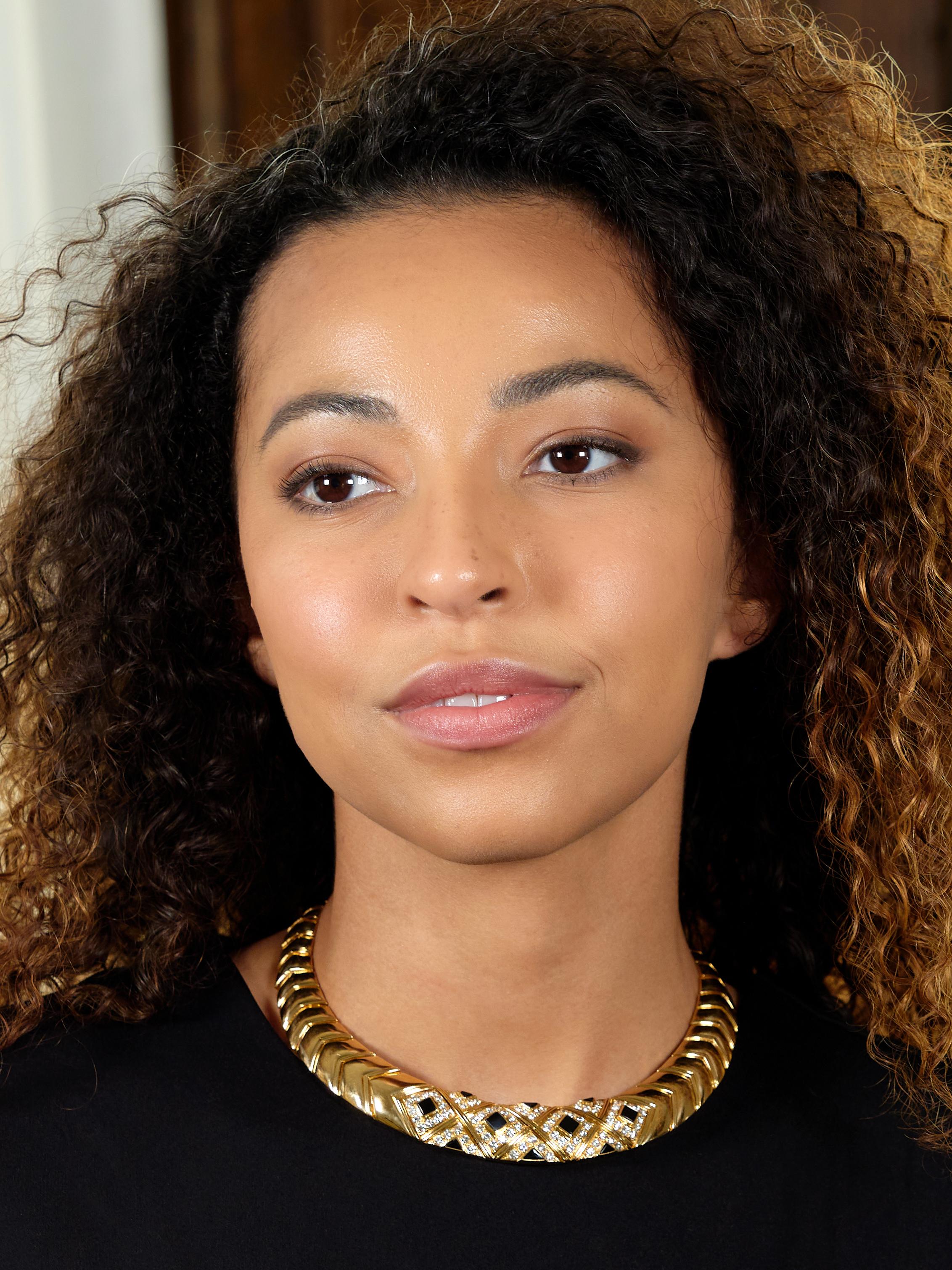 Van Cleef & Arpels French 1980's Diamond Onyx 18K Vintage Collar Necklace