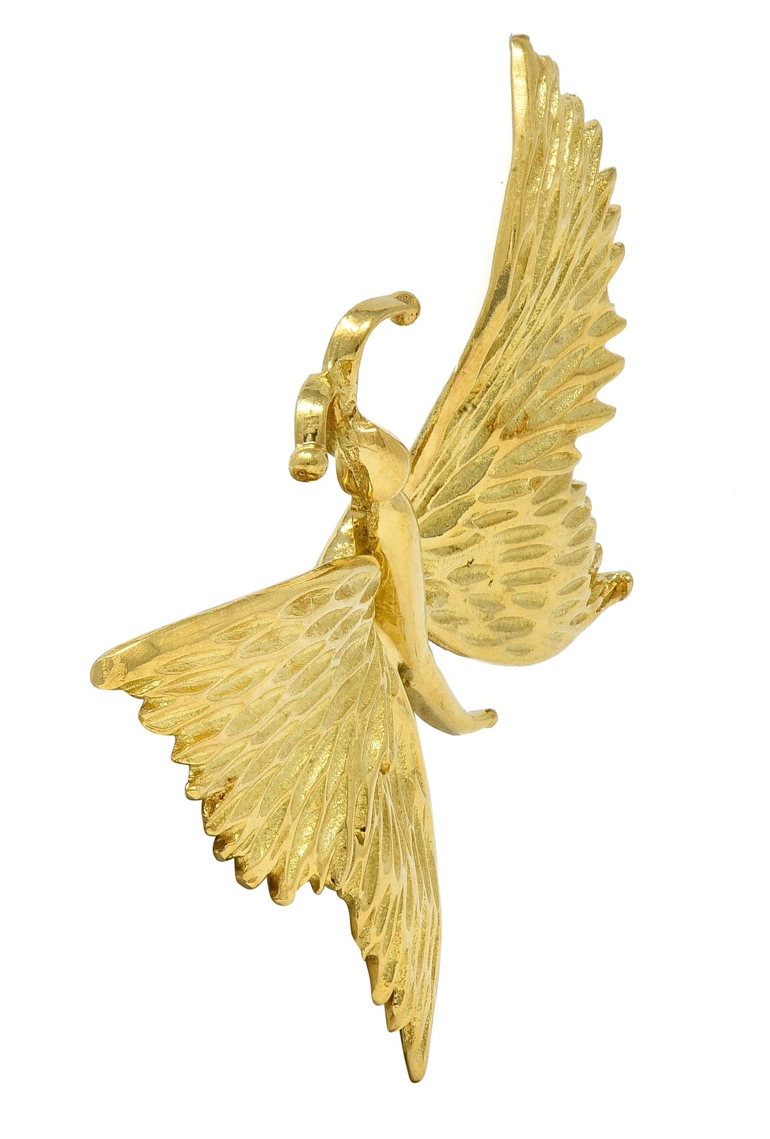 Tiffany & Co. 1960's 18 Karat Yellow Gold Vintage Butterfly Brooch