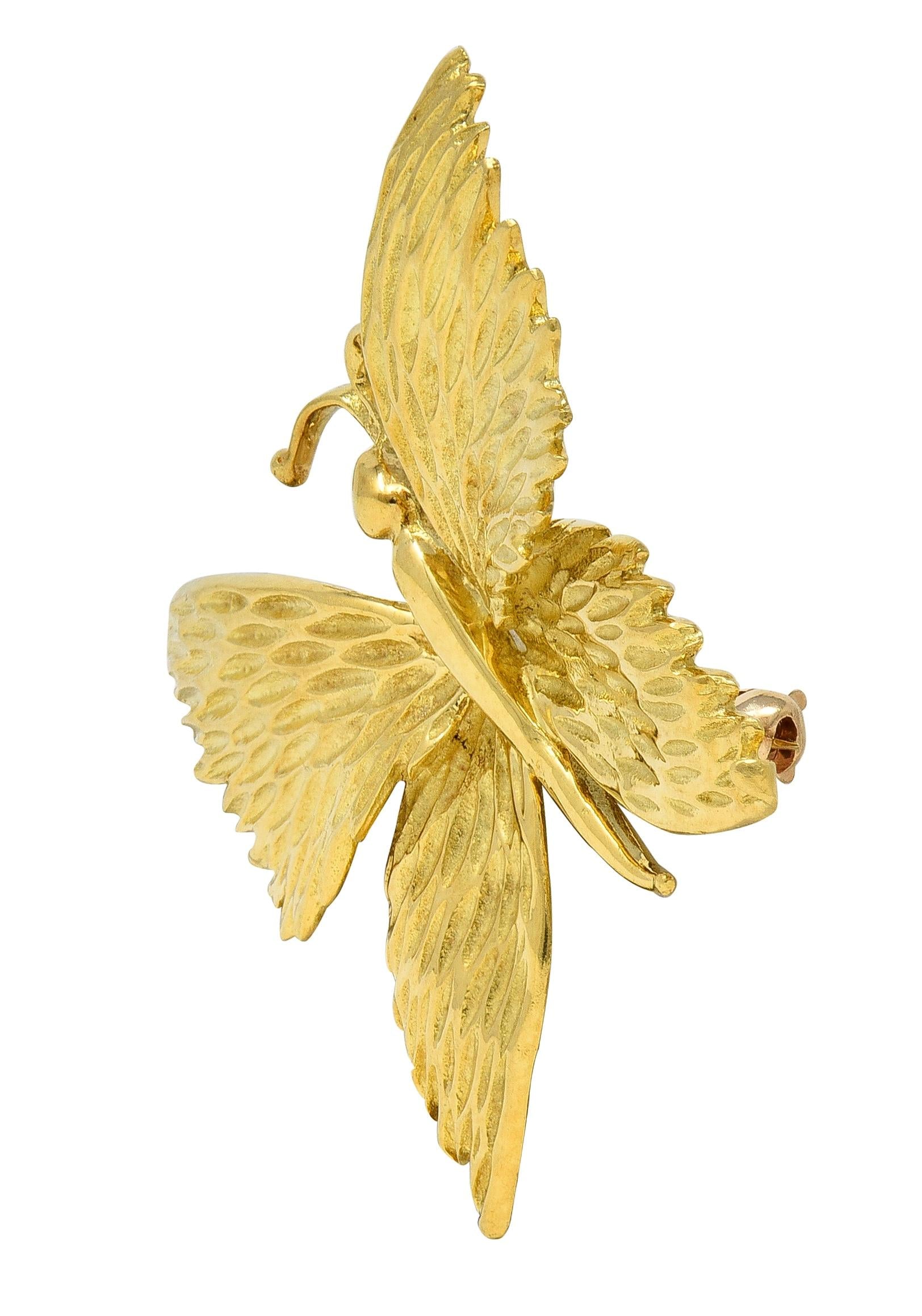 Tiffany & Co. 1960's 18 Karat Yellow Gold Vintage Butterfly Brooch