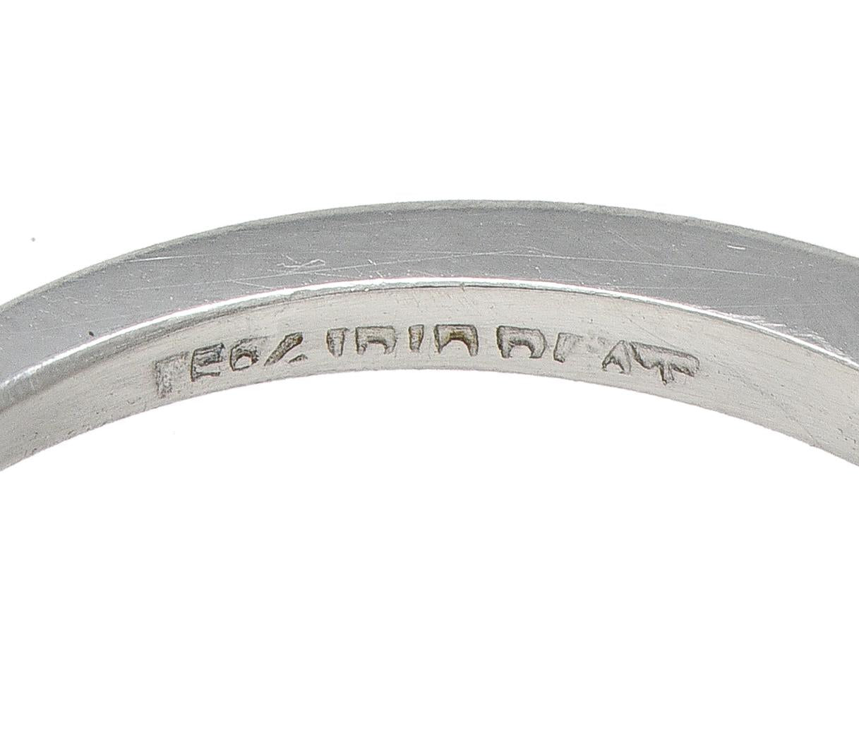 Mid-Century 2.88 CTW Diamond Platinum Vintage Three Stone Engagement Ring GIA