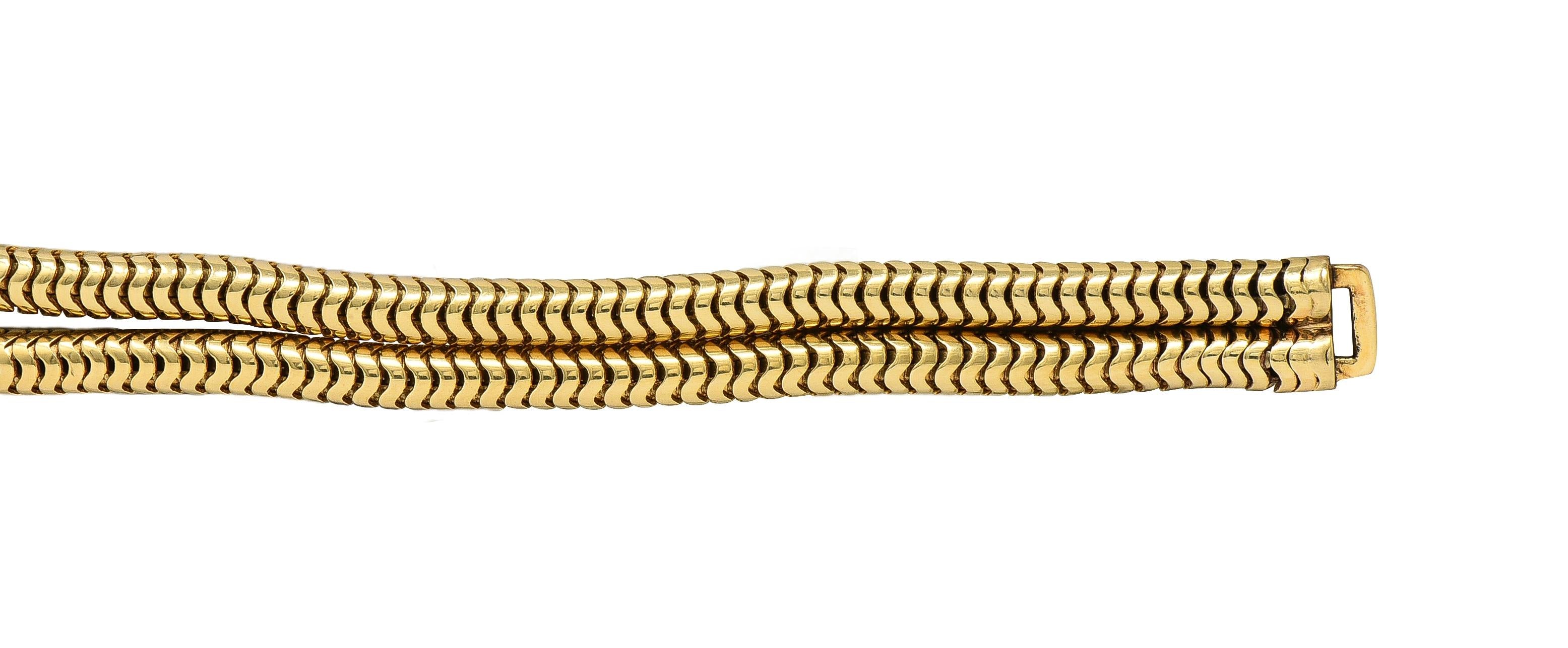 Tiffany & Co. Retro Diamond Ruby Platinum 14K Yellow Gold Buckle Bracelet