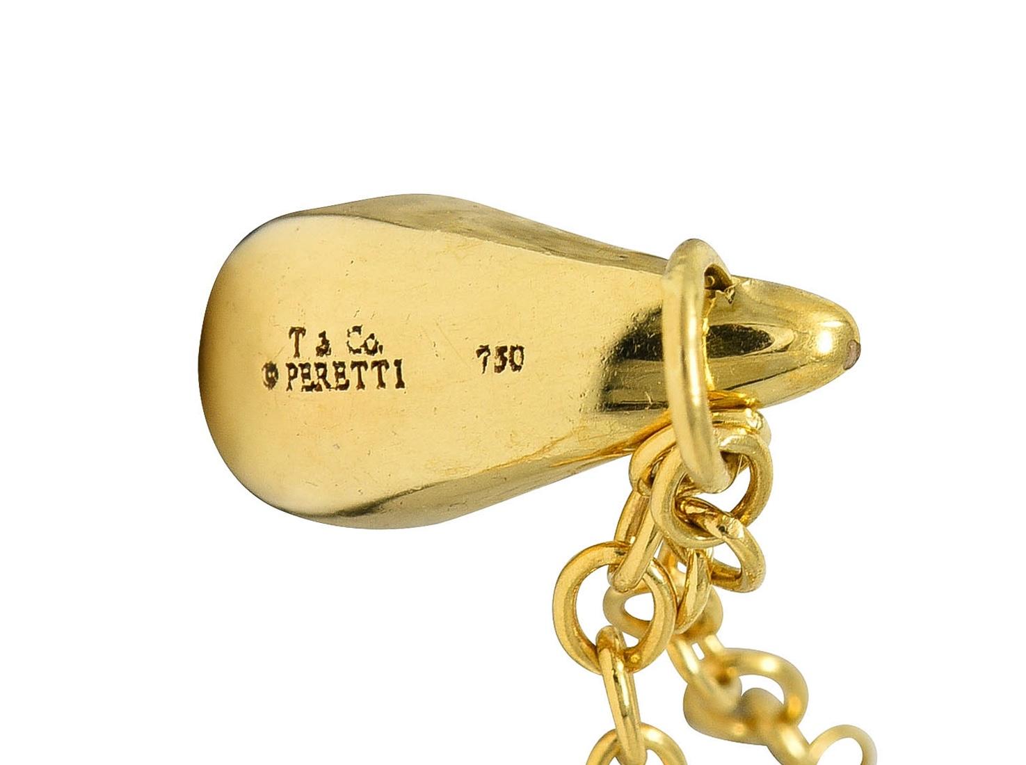 Elsa Peretti Tiffany & Co. 1990's 18 Karat Yellow Gold Vintage Teardrop Necklace