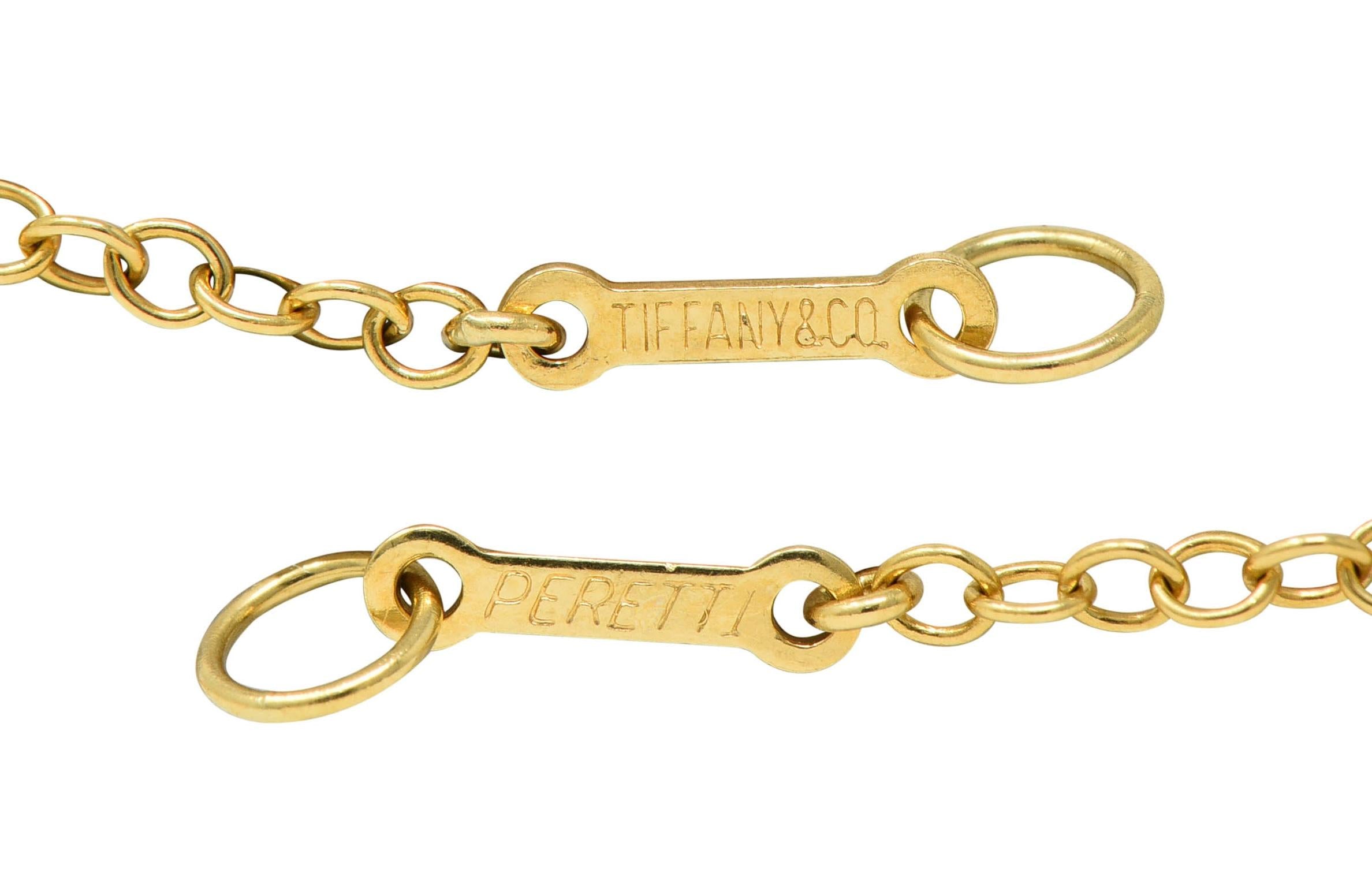 Elsa Peretti Tiffany & Co. 1990's 18 Karat Yellow Gold Vintage Teardrop Necklace