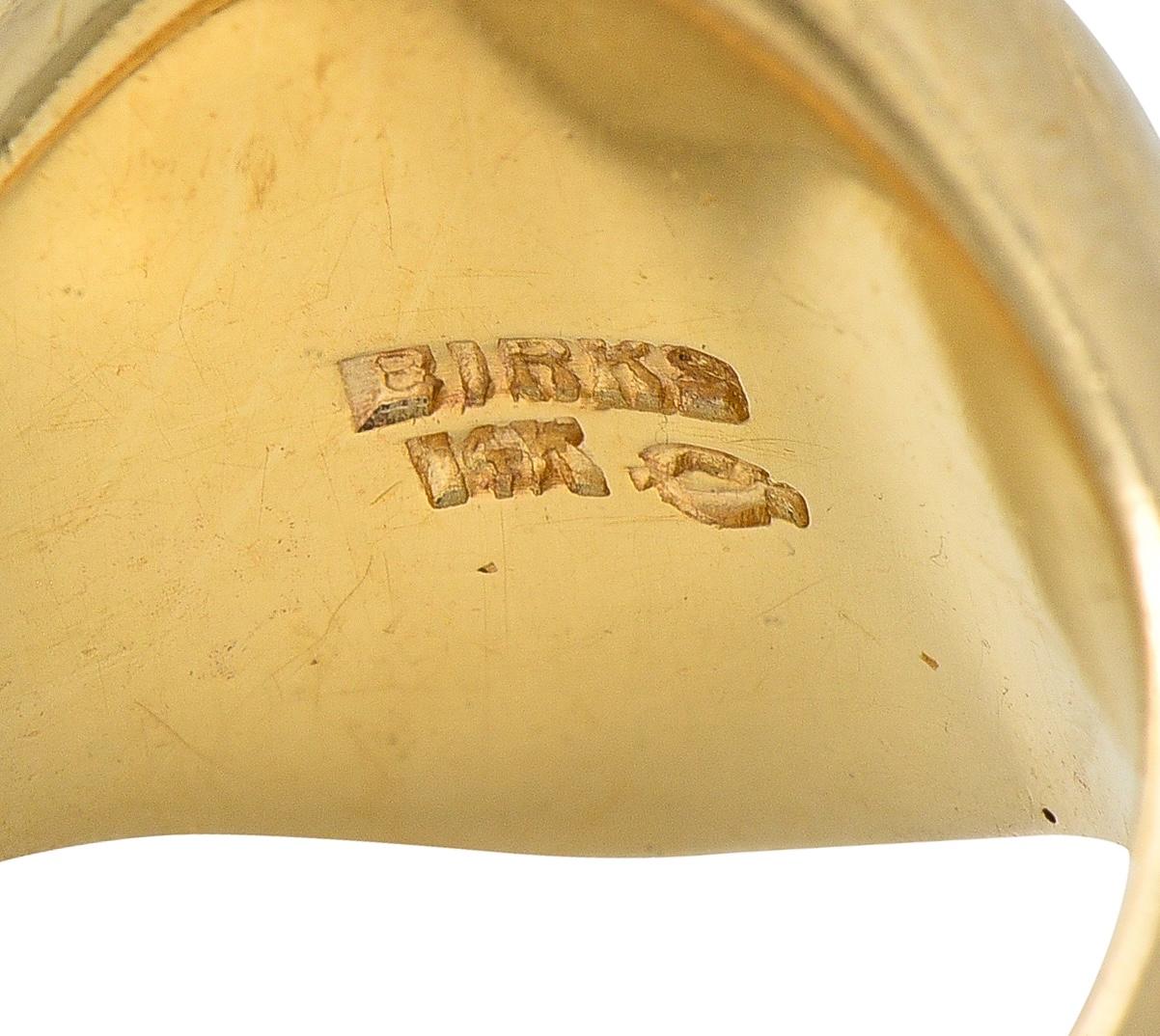 Birks Victorian 14 Karat Yellow Gold Antique Unisex Intaglio Signet Ring