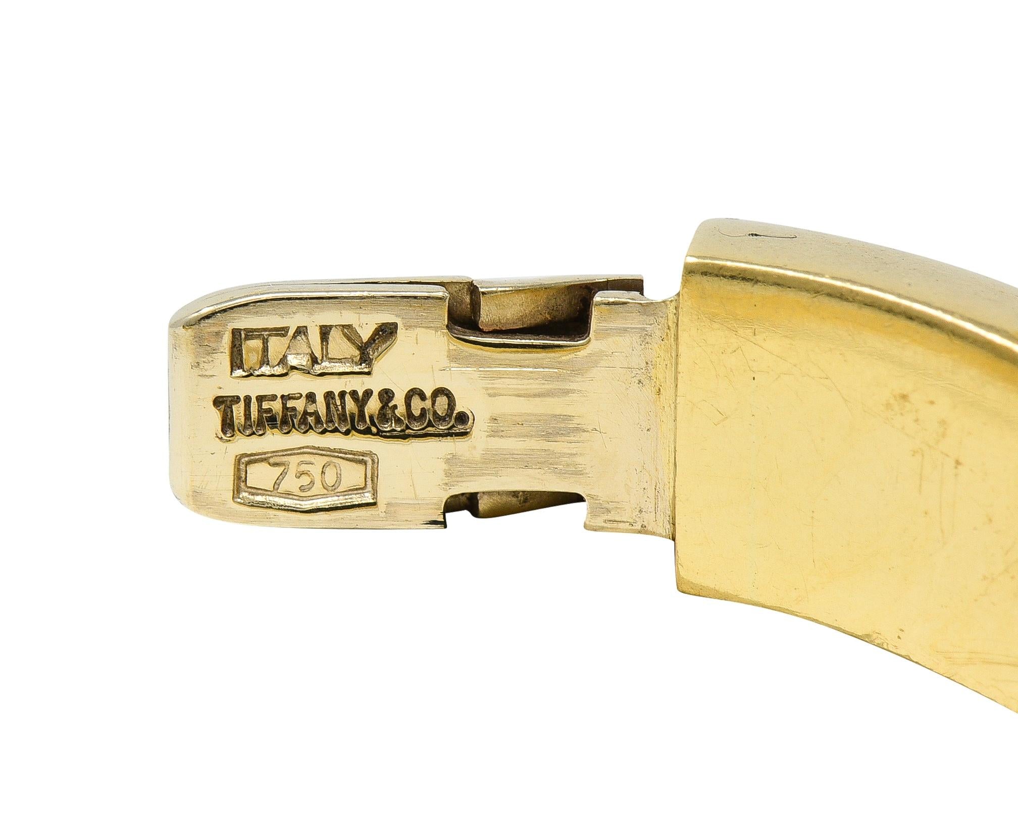 Tiffany & Co. 1990's 18 Karat Yellow Gold Vintage Wave Bangle Bracelet